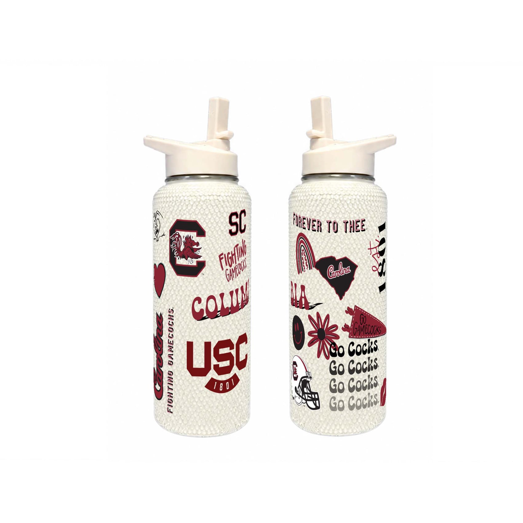 Bouteille Bling Quencher de 34 oz (994 ml) aux couleurs des Gamecocks de Caroline du Sud de The Memory Company