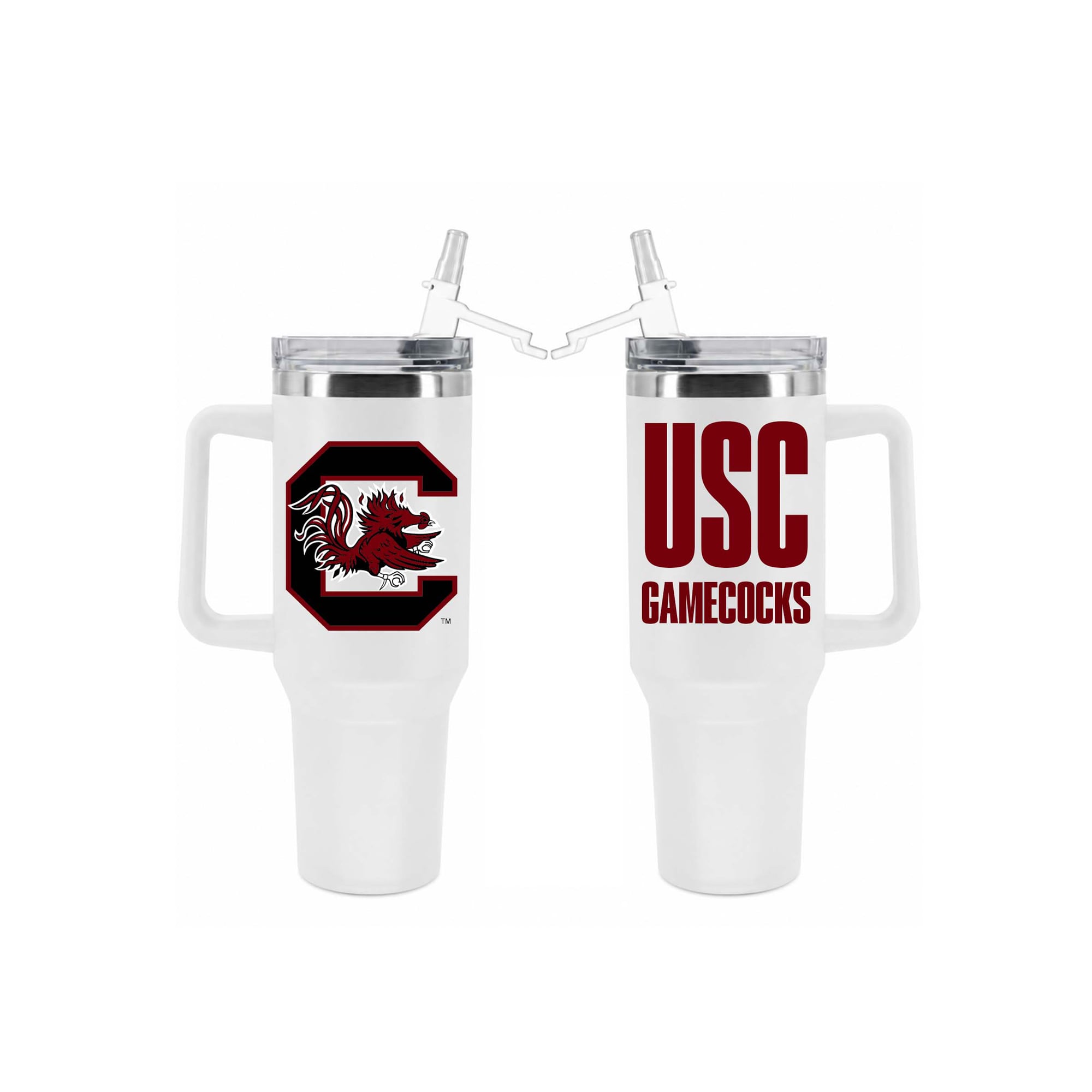 Gobelet isotherme en acier inoxydable The Memory Company South Carolina Gamecocks de 1,2 L avec paille rabattable
