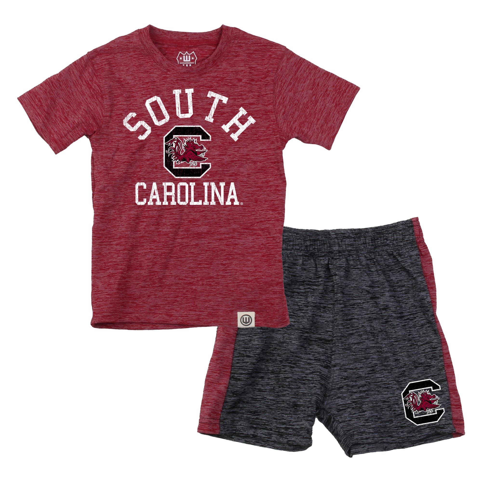 Ensemble t-shirt et short Wes & Willy Garnet South Carolina Gamecocks en laine nuageuse