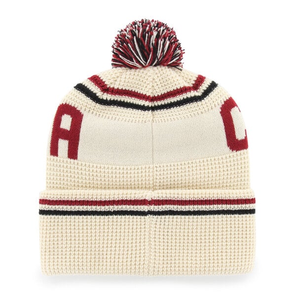 Bonnet unisexe '47 crème South Carolina Gamecocks en maille gaufrée à revers avec pompon