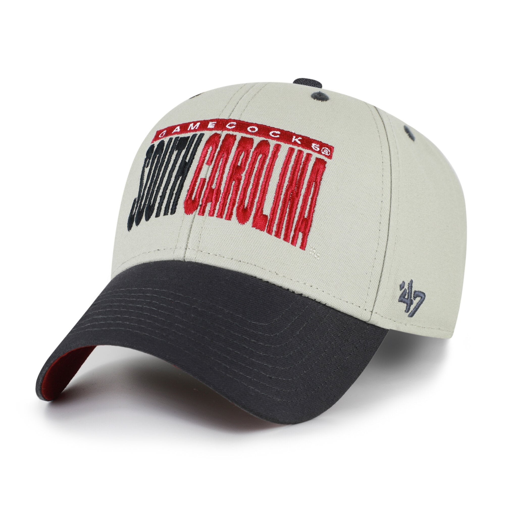 Unisex '47 Gray/Black South Carolina Gamecocks Half Block Text MVP Adjustable Hat