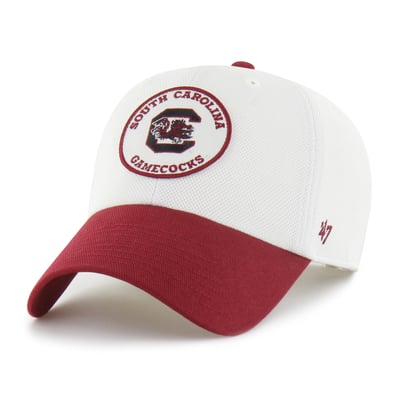 South Carolina Gamecocks '47 Unisex Pique Patch Clean Up Adjustable Hat - White/Garnet