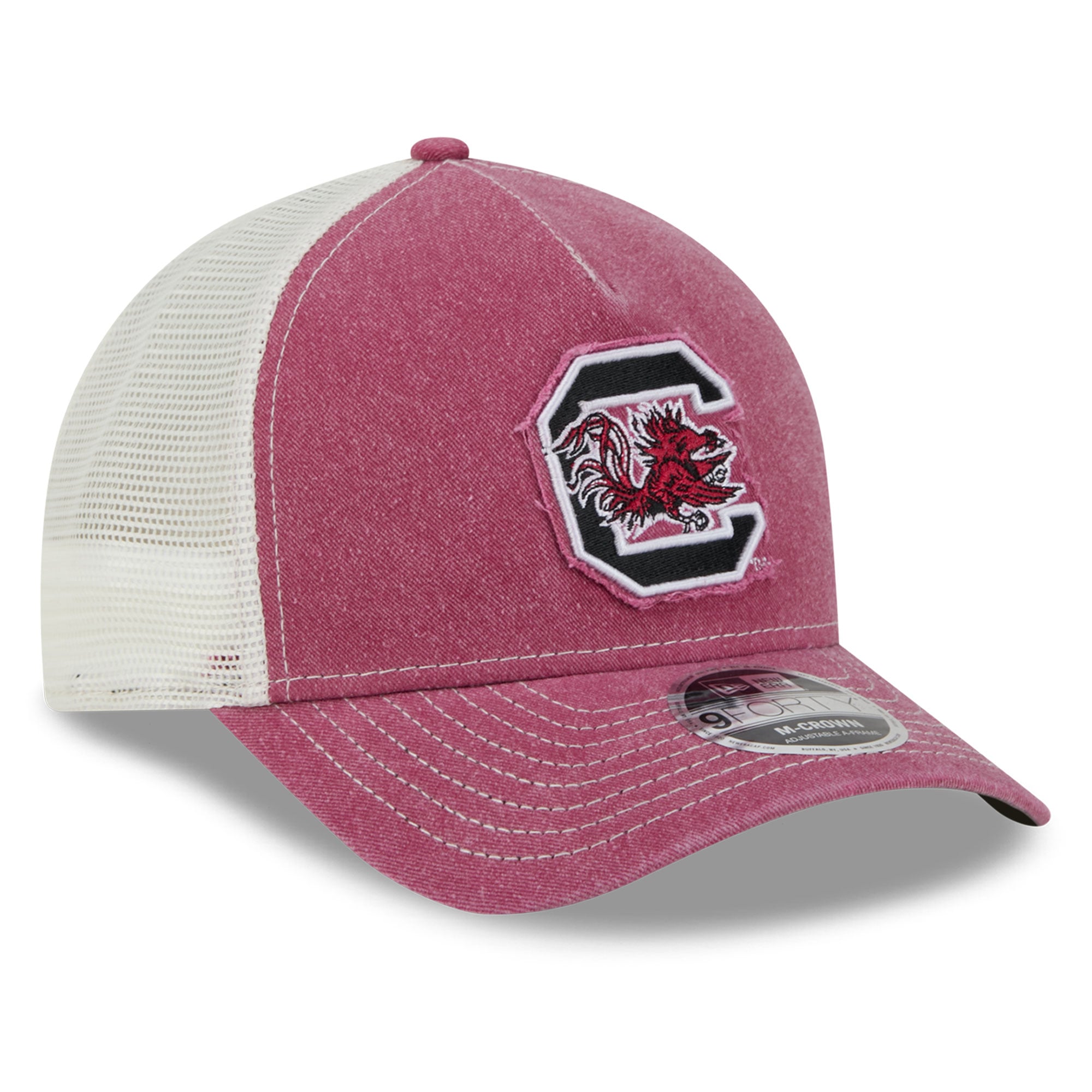 Casquette trucker unisexe New Era Garnet South Carolina Gamecocks Faded A-Frame 9FORTY ajustable