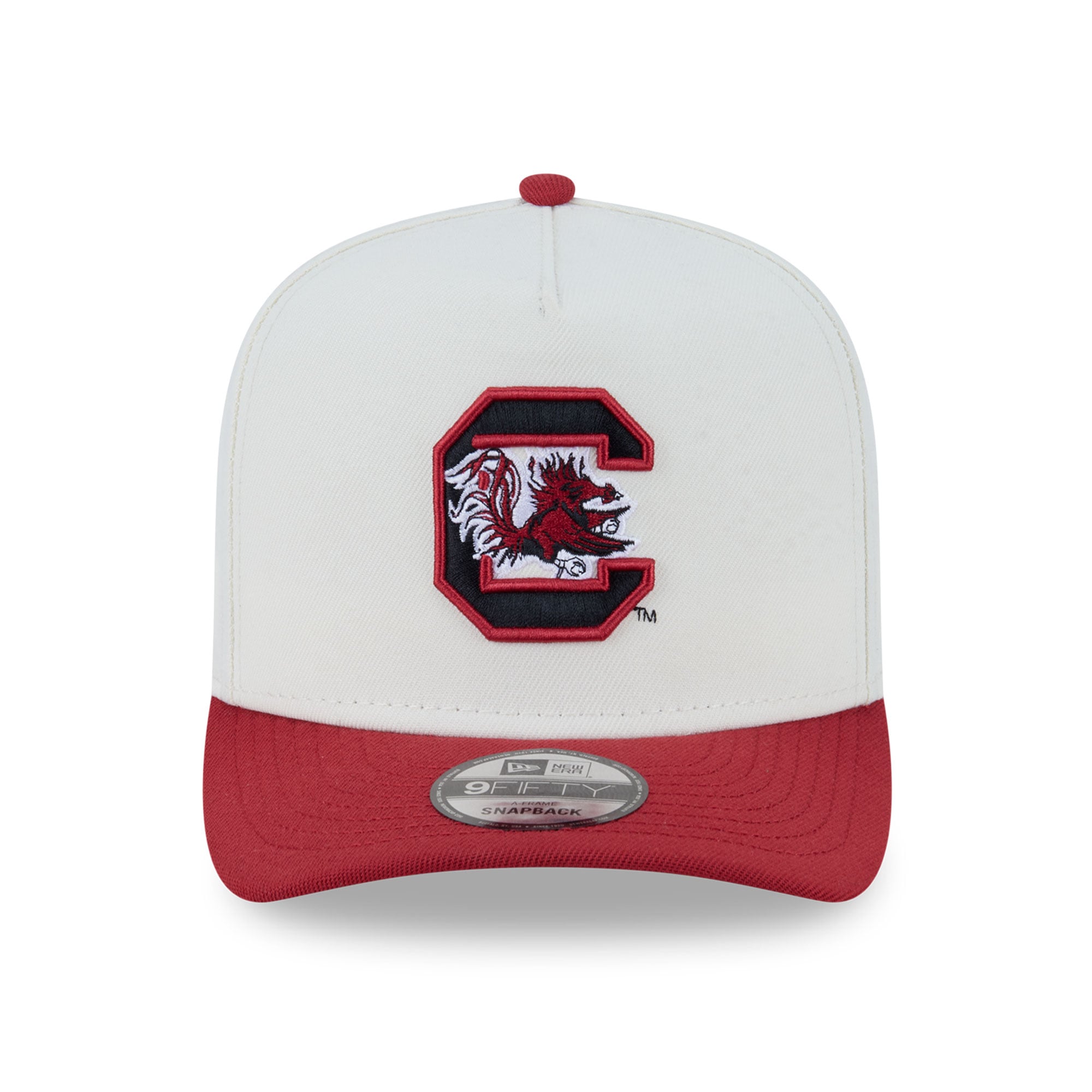 Casquette unisexe New Era blanche/grenat 9FIFTY A-Frame Snapback des Gamecocks de Caroline du Sud
