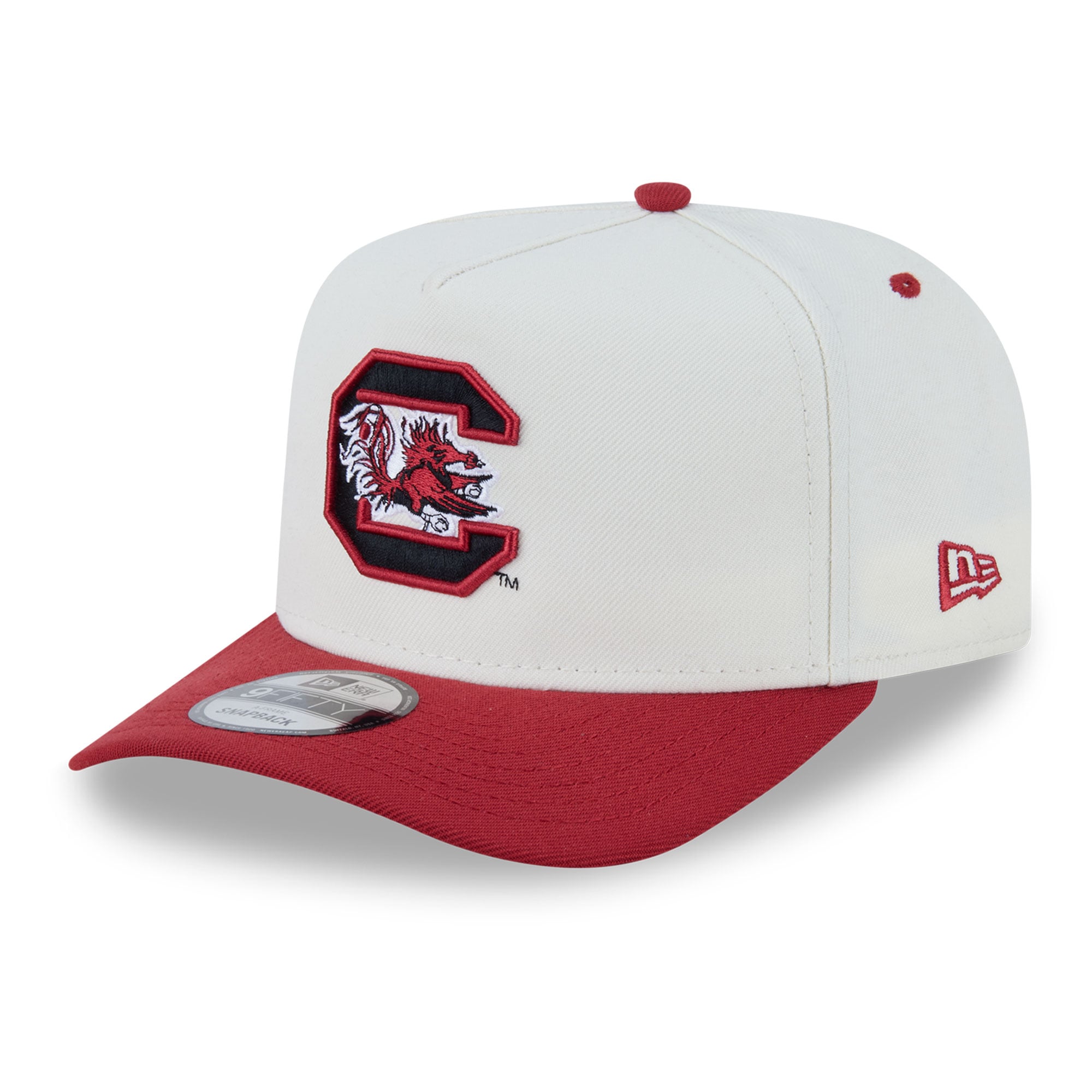 Casquette unisexe New Era blanche/grenat 9FIFTY A-Frame Snapback des Gamecocks de Caroline du Sud