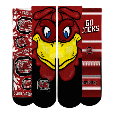  South Carolina Gamecocks Rock Em Unisex Fan Favorite Three-Pack Crew Sock Set - Garnet