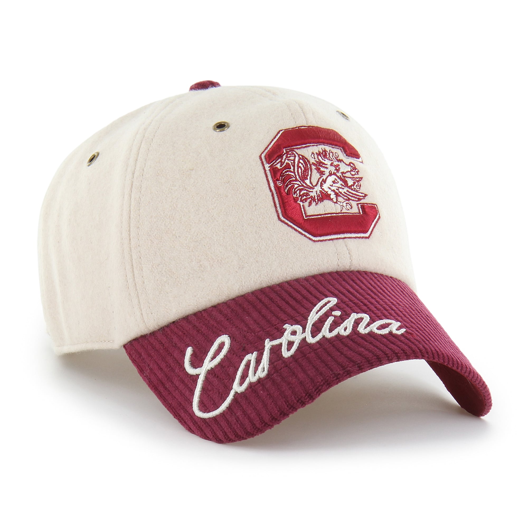 Casquette ajustable pour femme « 47 Cream/Grenat South Carolina Gamecocks Rope Script Clean Up »