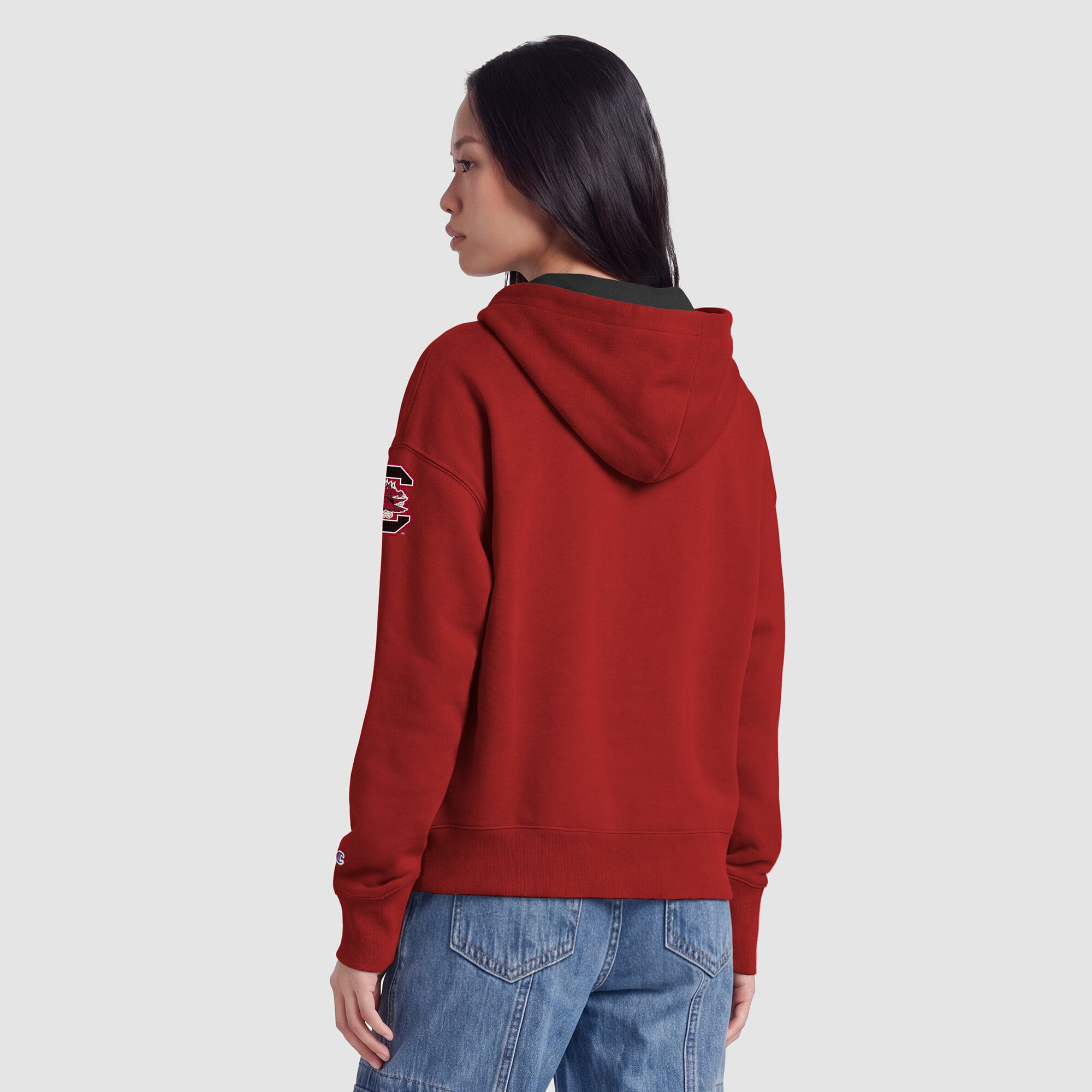 Women's Champion Garnet South Carolina Gamecocks Arch Full-Zip Fleece Hoodie