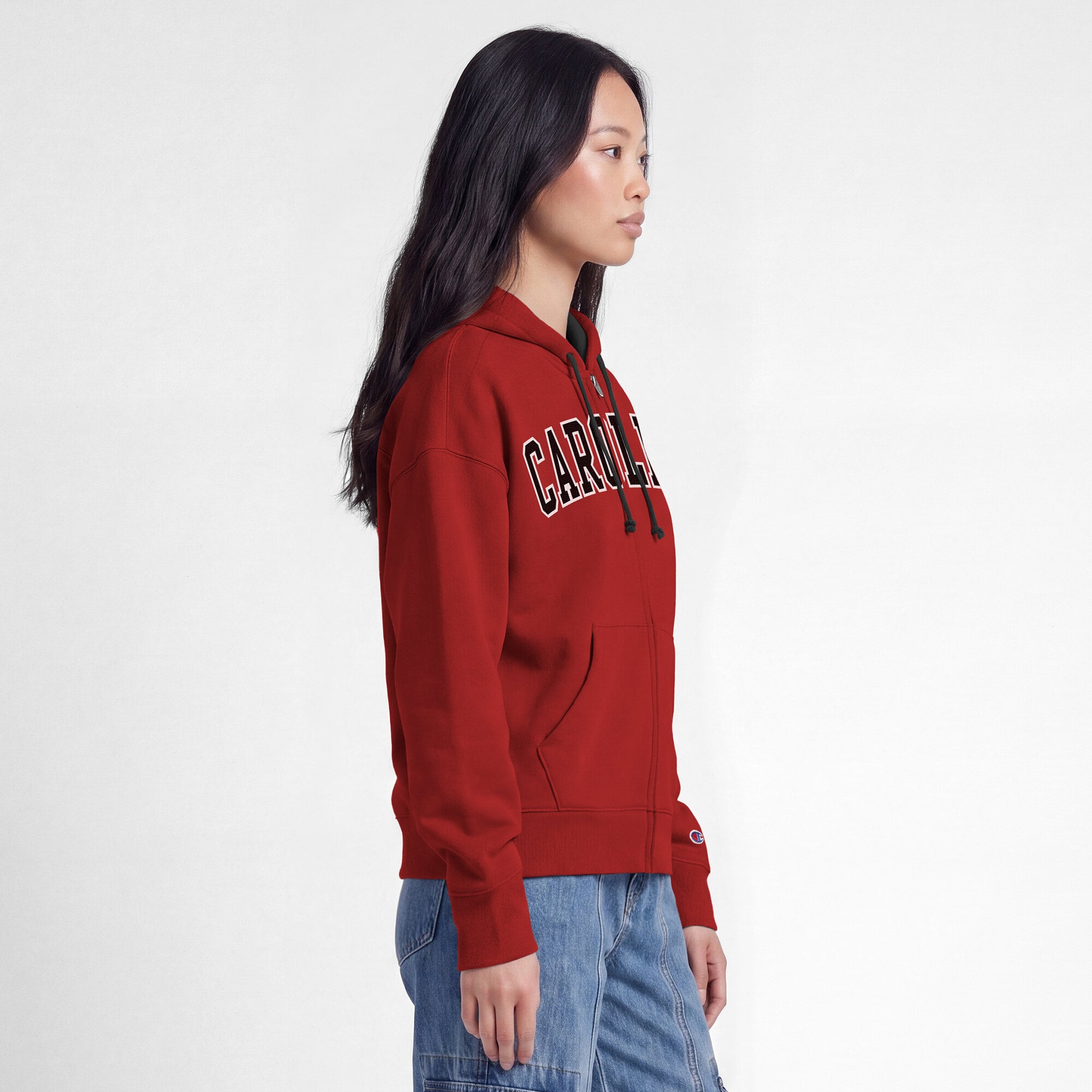 Women's Champion Garnet South Carolina Gamecocks Arch Full-Zip Fleece Hoodie