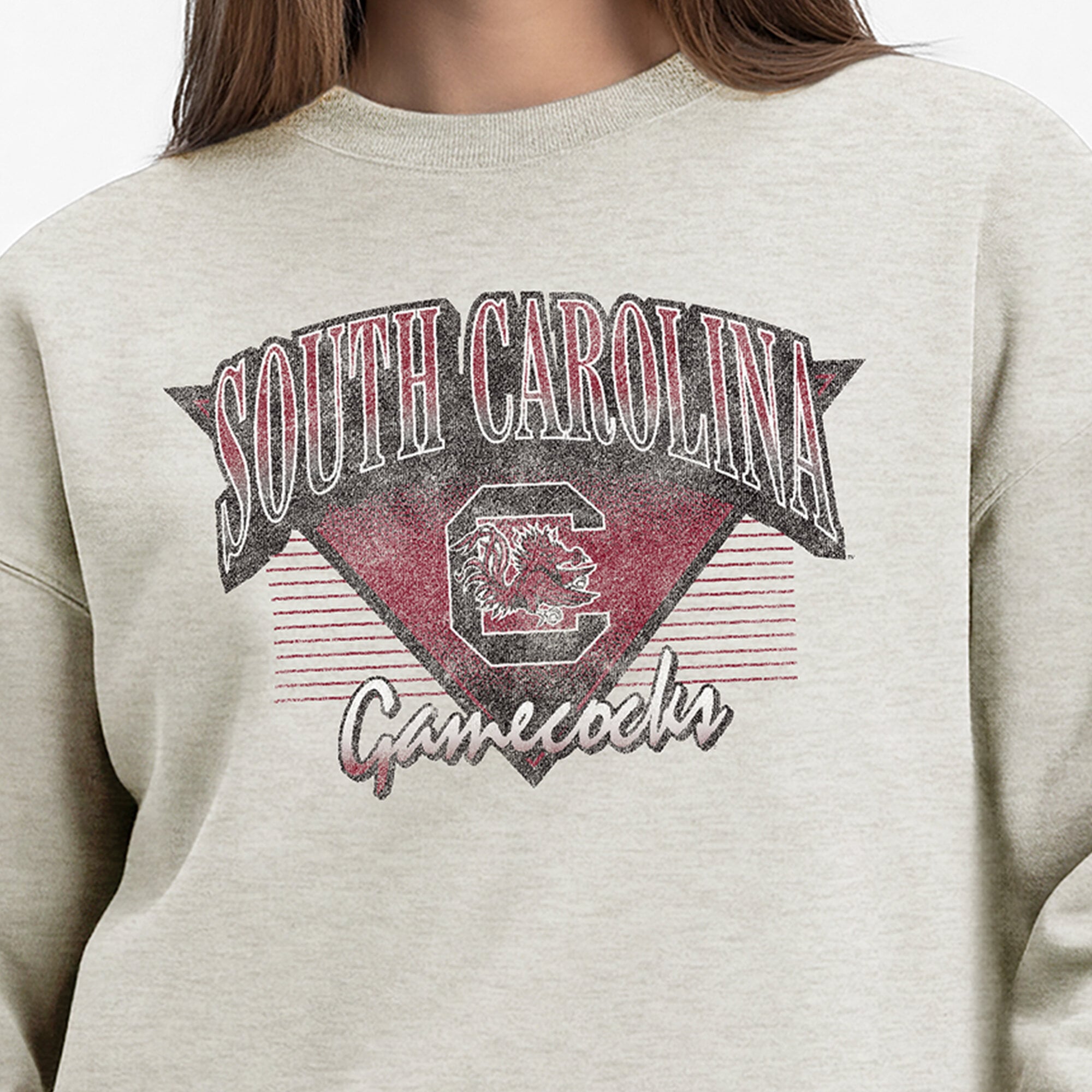 Women's Champion Oatmeal South Carolina Gamecocks All-Star Weave Sweatshirt
