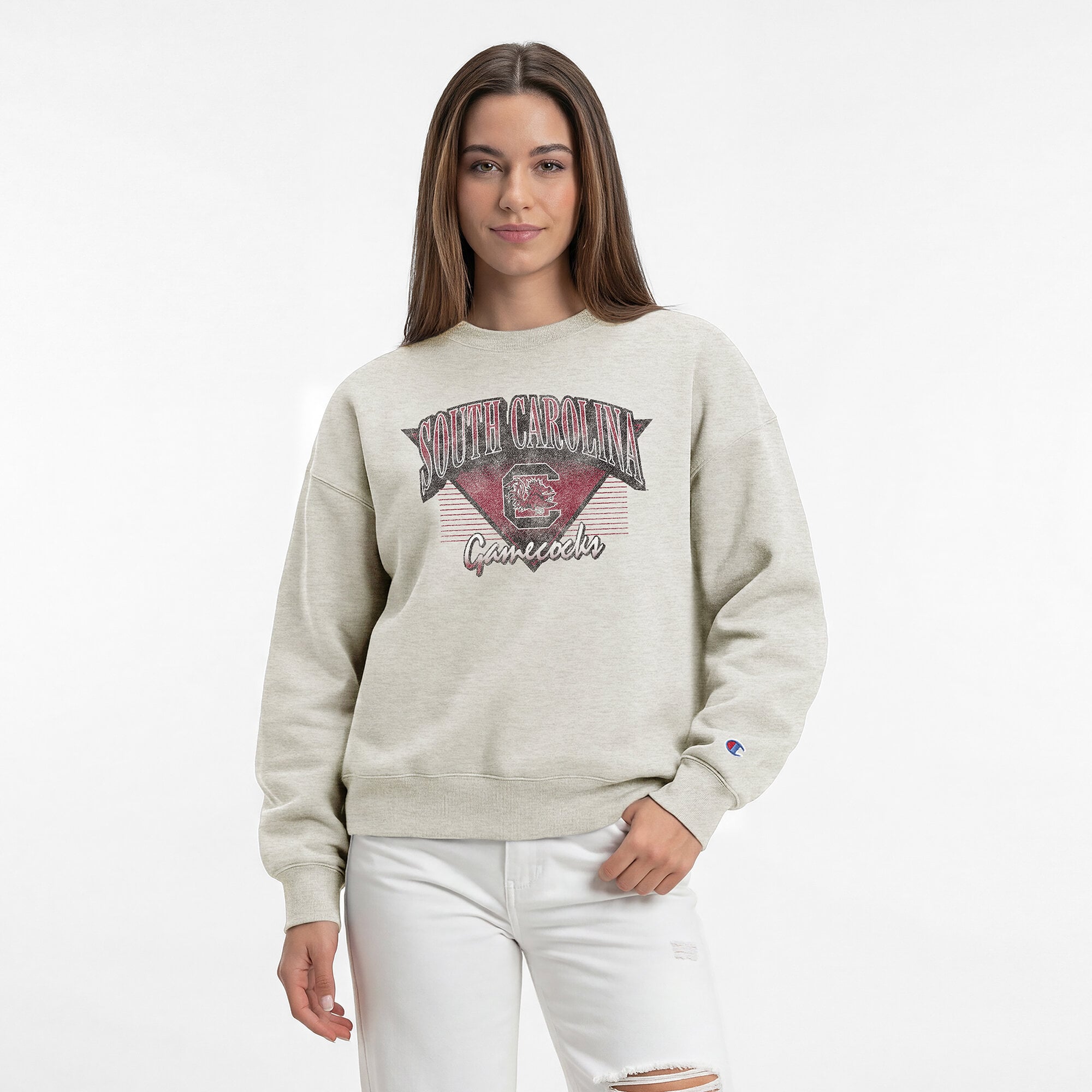 Women's Champion  Oatmeal South Carolina Gamecocks All-Star Weave Sweatshirt