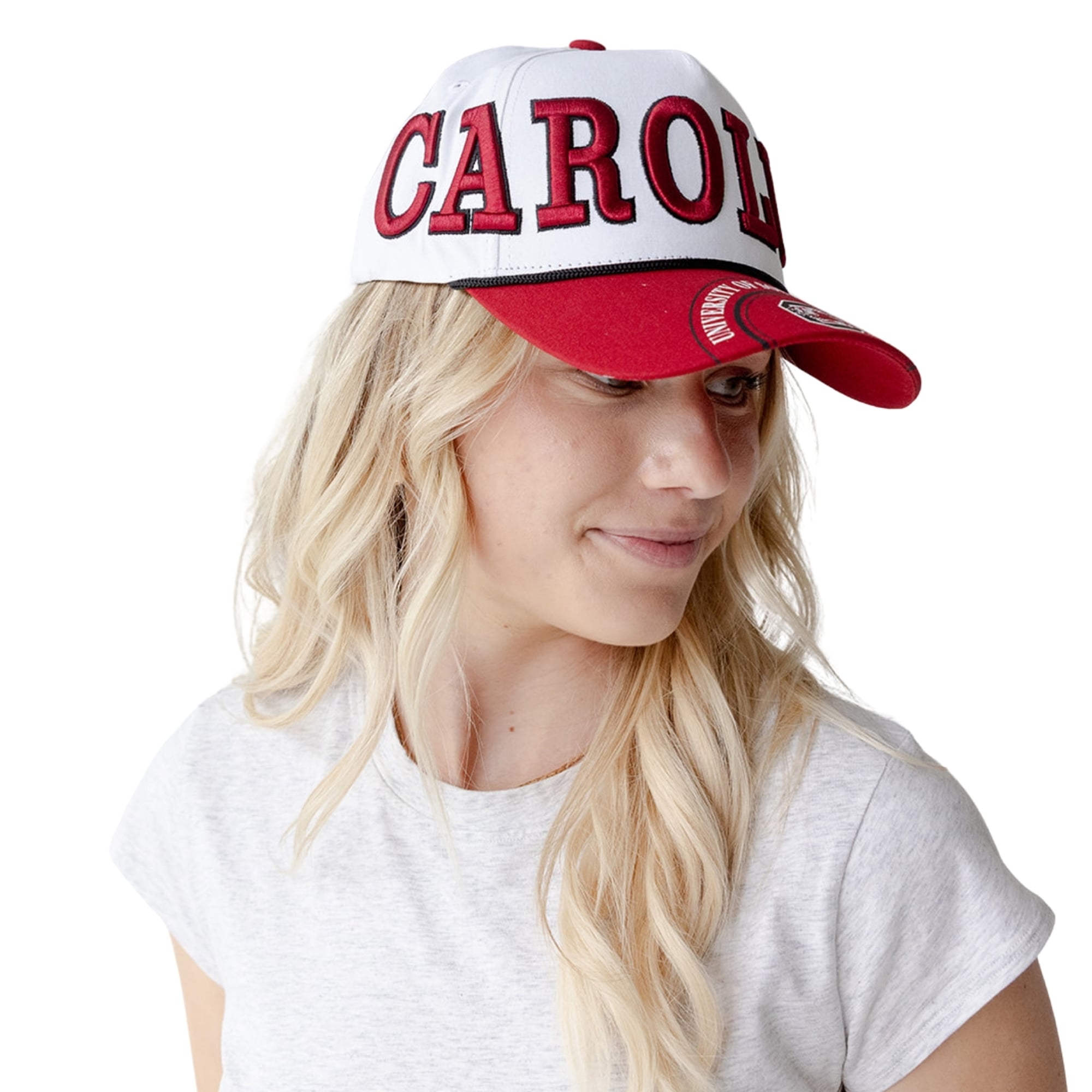 Women's Gameday Social White/Garnet South Carolina Gamecocks Five-Panel Rope Away Adjustable Hat