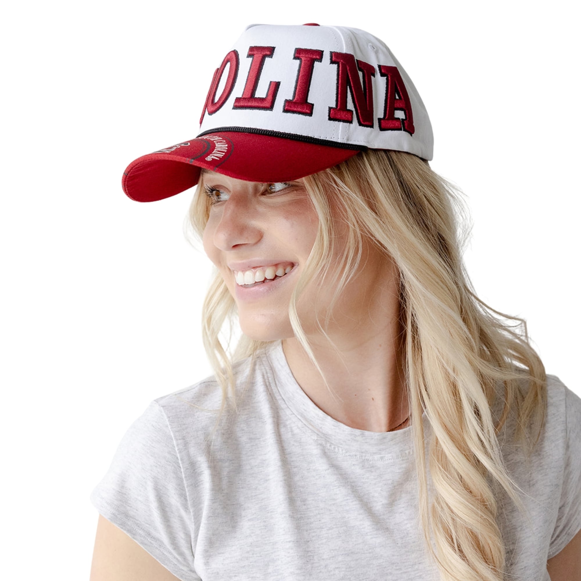 Women's Gameday Social White/Garnet South Carolina Gamecocks Five-Panel Rope Away Adjustable Hat