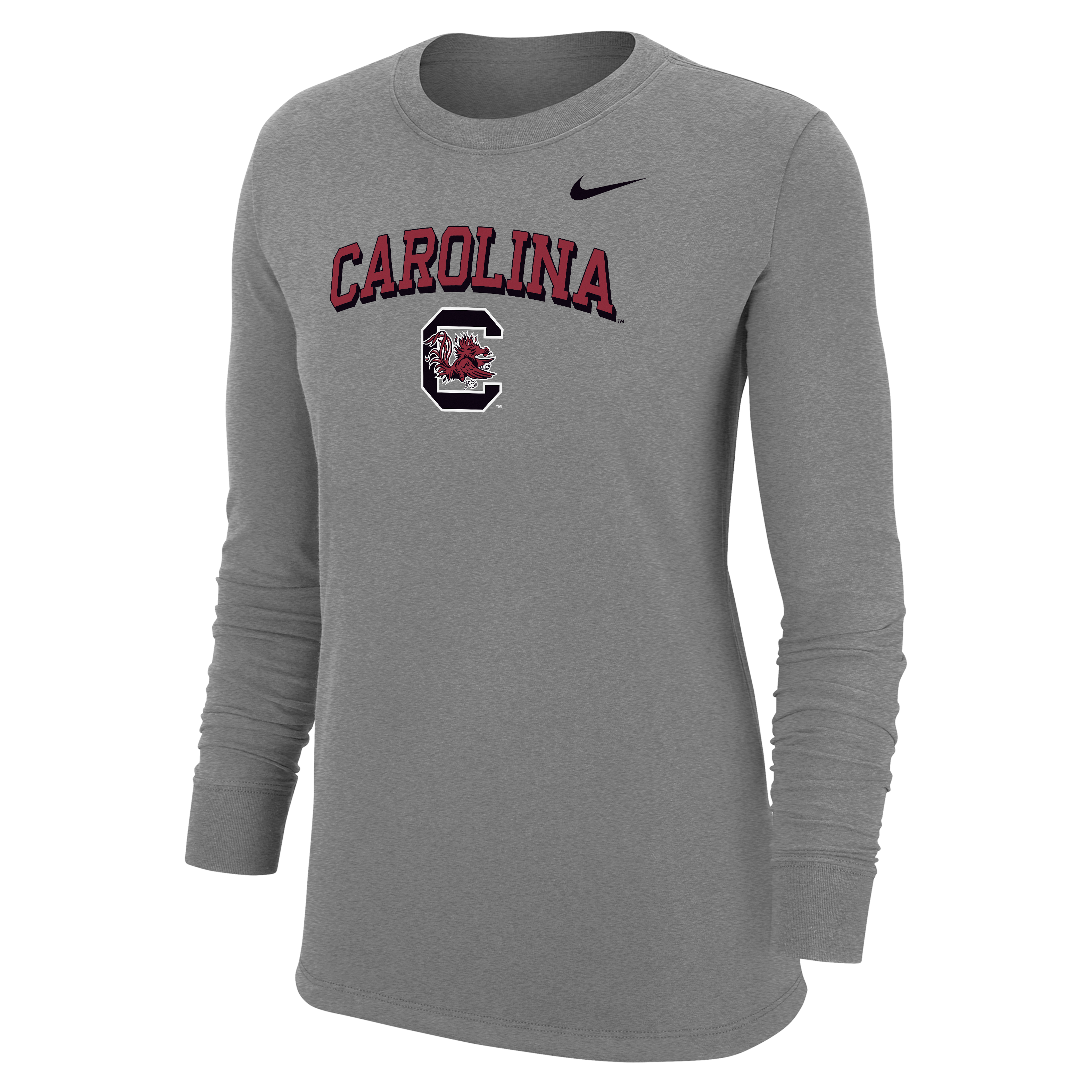 Women's Nike Heather Gray South Carolina Gamecocks Core Long Sleeve T-Shirt