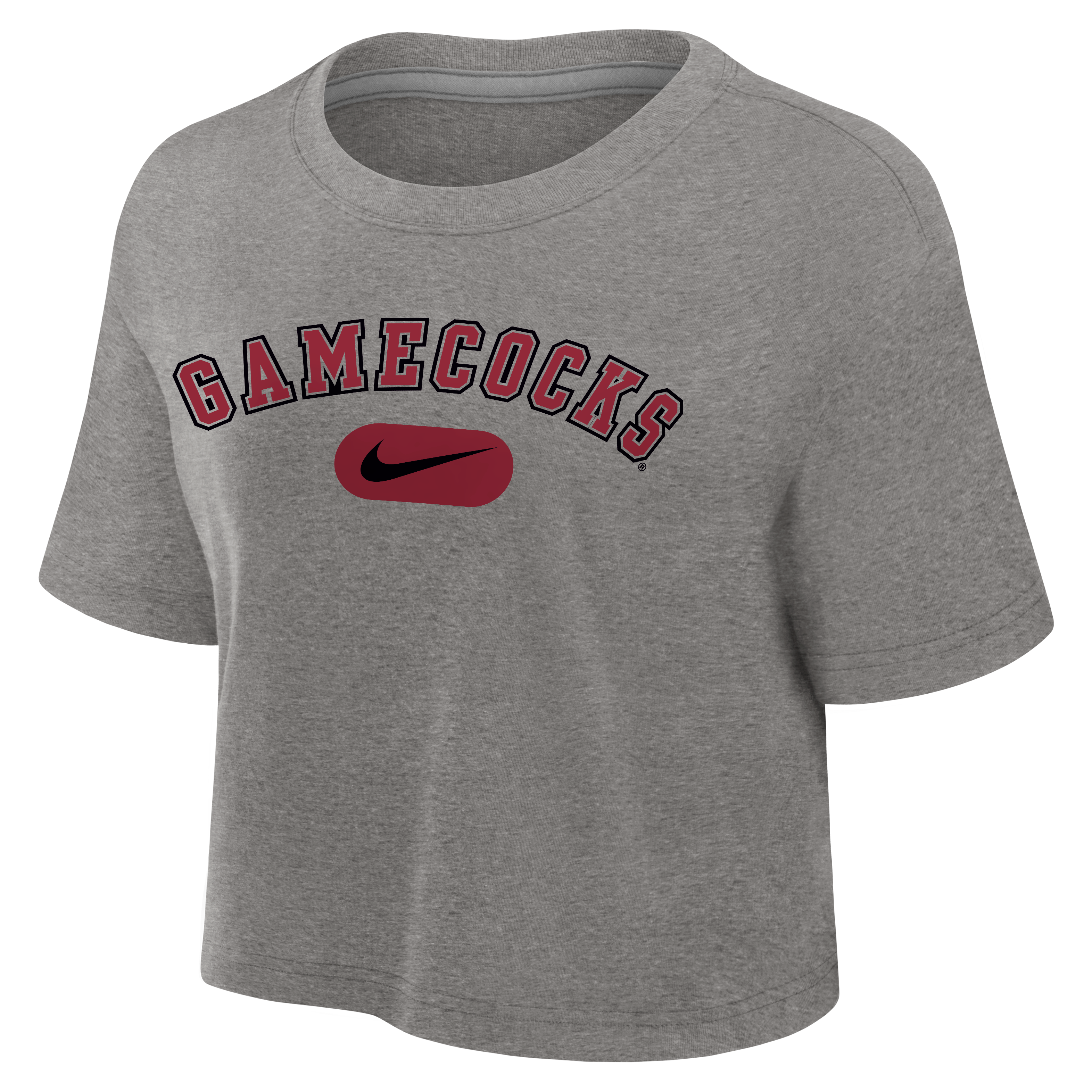Women's Nike Heather Gray South Carolina Gamecocks Dri-FIT Cropped T-Shirt