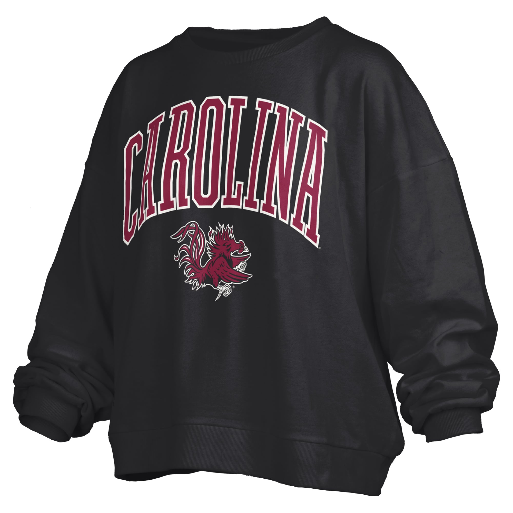 Sweat-shirt polaire surdimensionné pour femme Pressbox Grenat South Carolina Gamecocks Janise Arch Over Logo