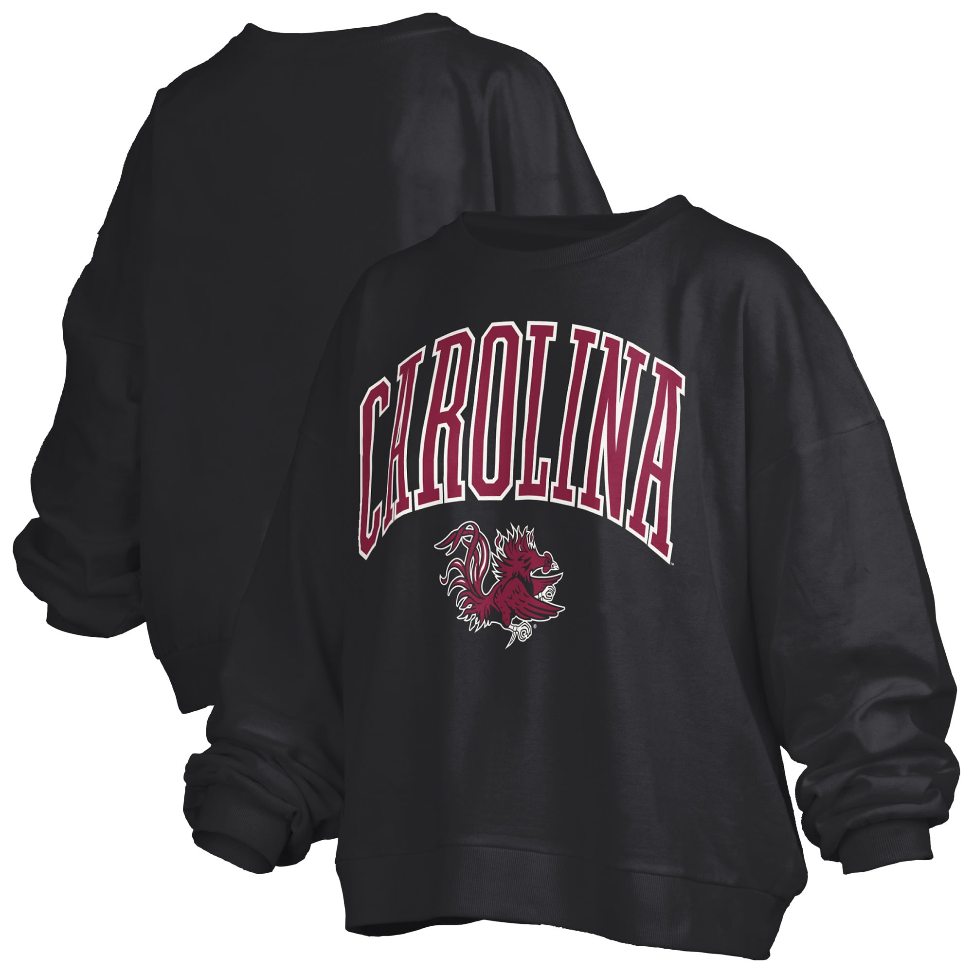 Sweat-shirt polaire surdimensionné pour femme Pressbox Grenat South Carolina Gamecocks Janise Arch Over Logo