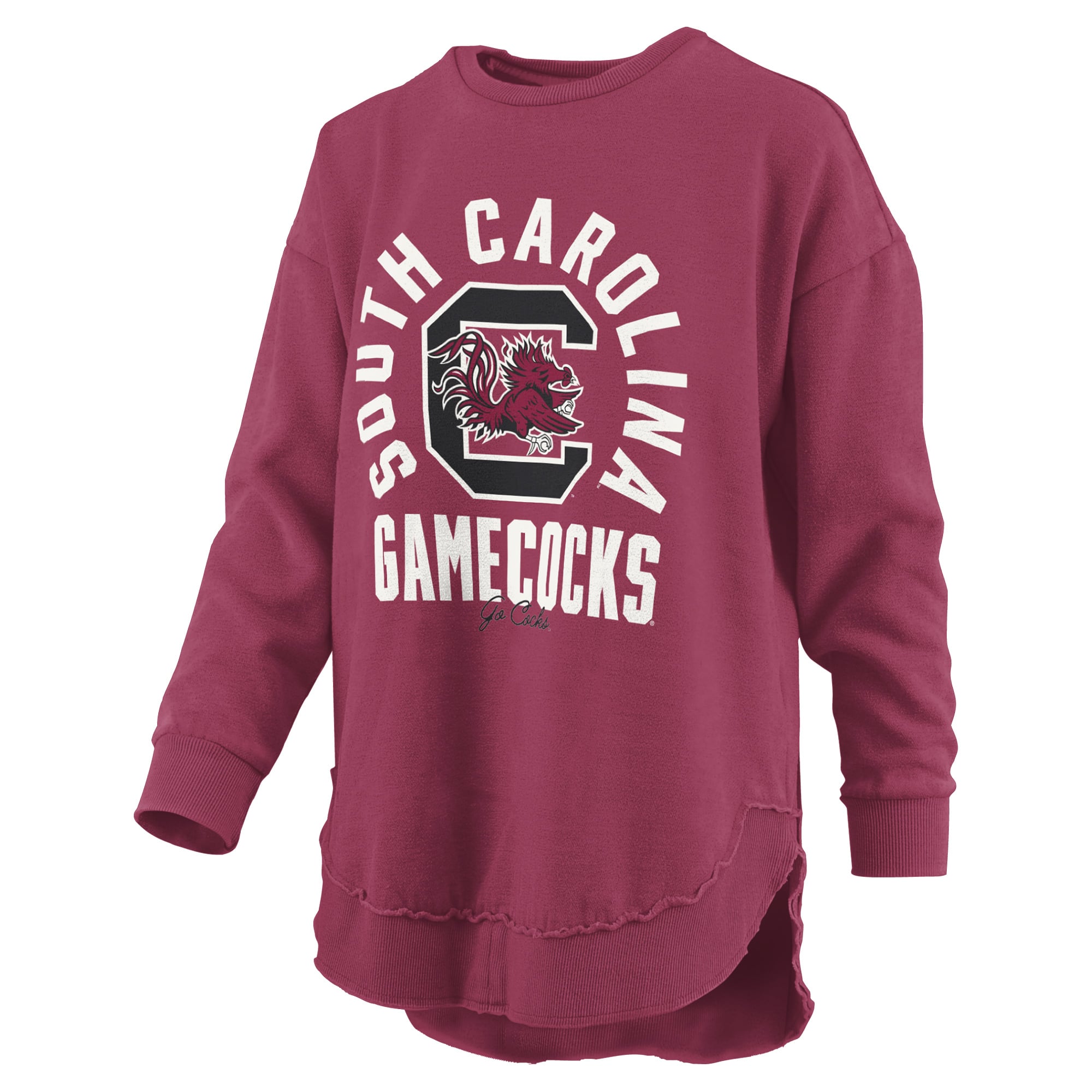 Women's Pressbox  Garnet South Carolina Gamecocks Blitz Crewneck Sweatshirt