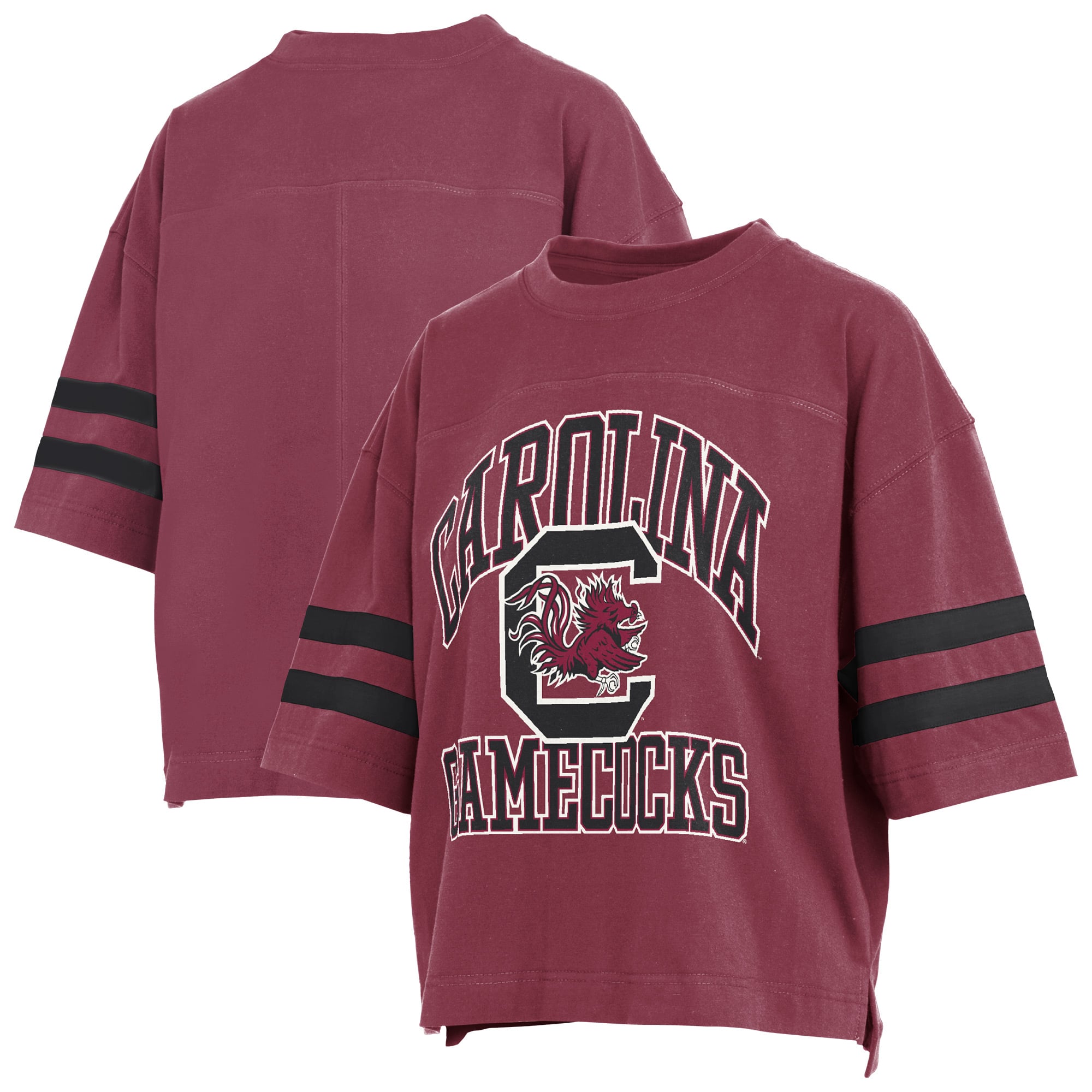 Women's Pressbox  Garnet South Carolina Gamecocks Wayne Tyler Cropped T-Shirt
