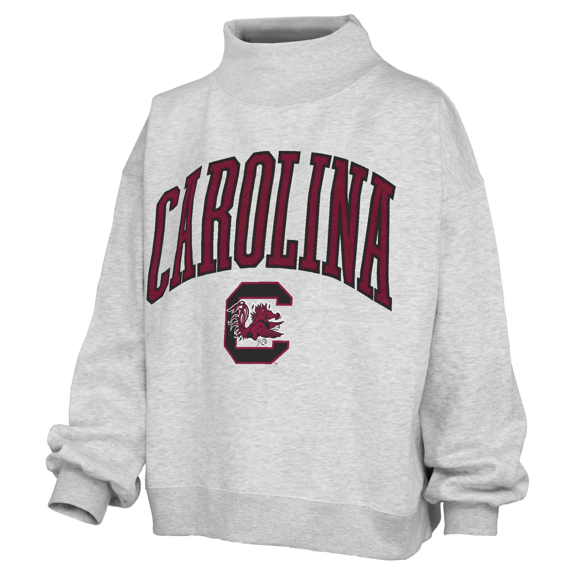 Sweat-shirt à col montant en polaire texturée Nelson Lingo, gris, pour femme, South Carolina Gamecocks, Pressbox.