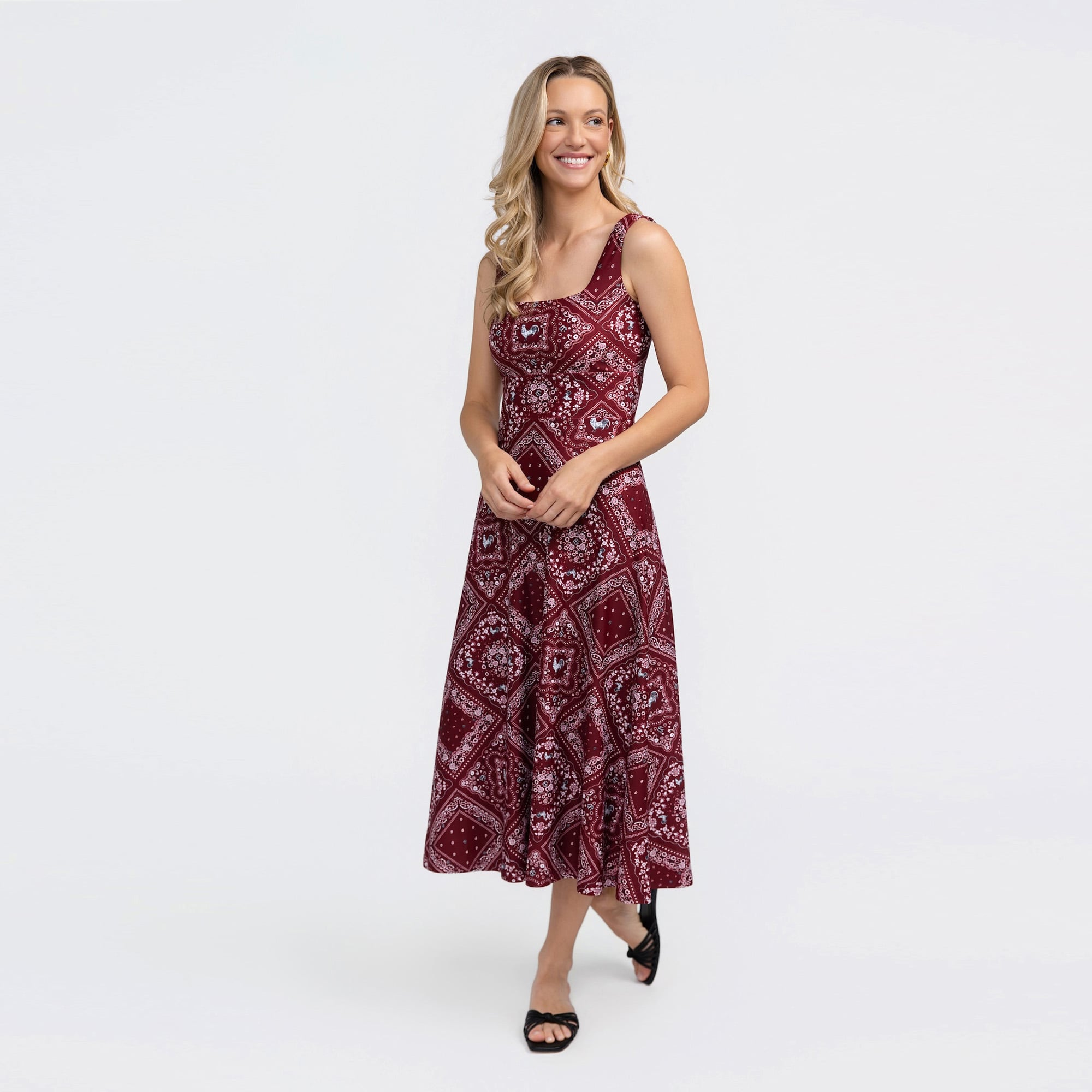 Women's Smith & Quinn Garnet South Carolina Gamecocks Deidra Bandana Print Maxi Dress