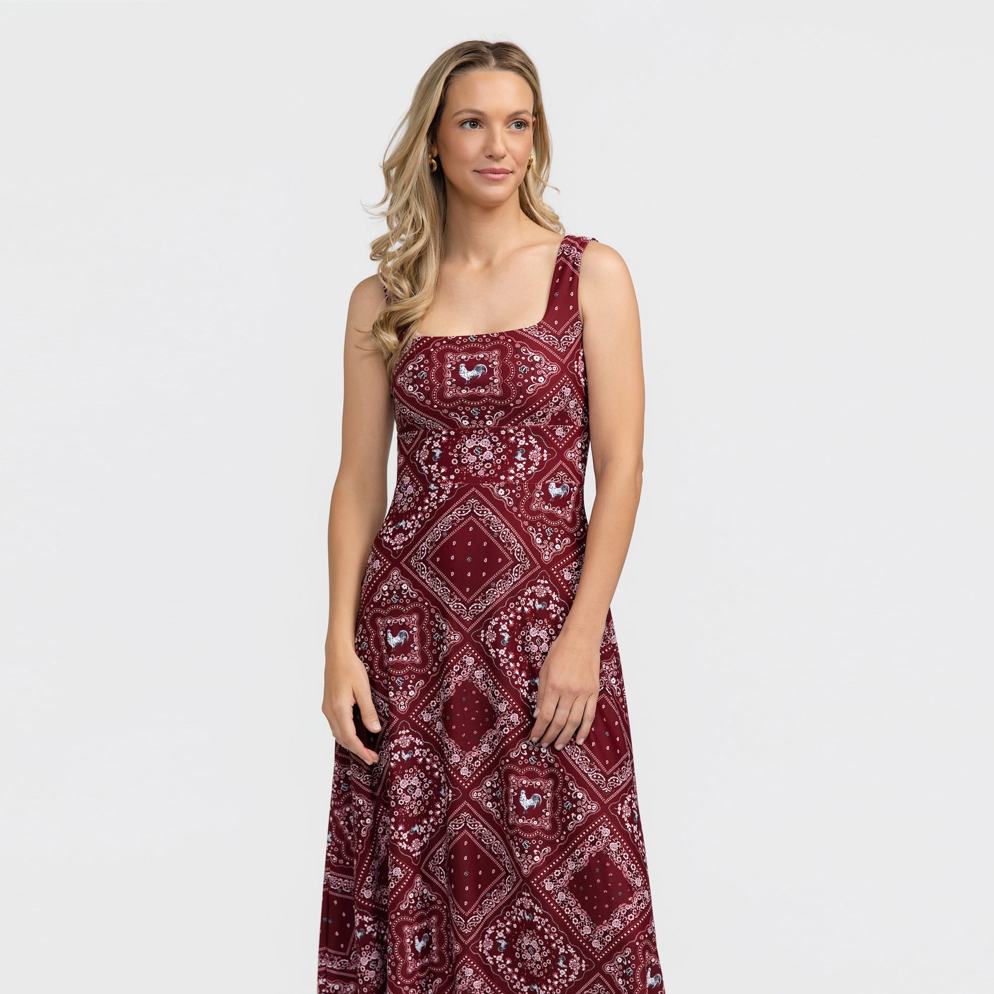 Women's Smith & Quinn Garnet South Carolina Gamecocks Deidra Bandana Print Maxi Dress