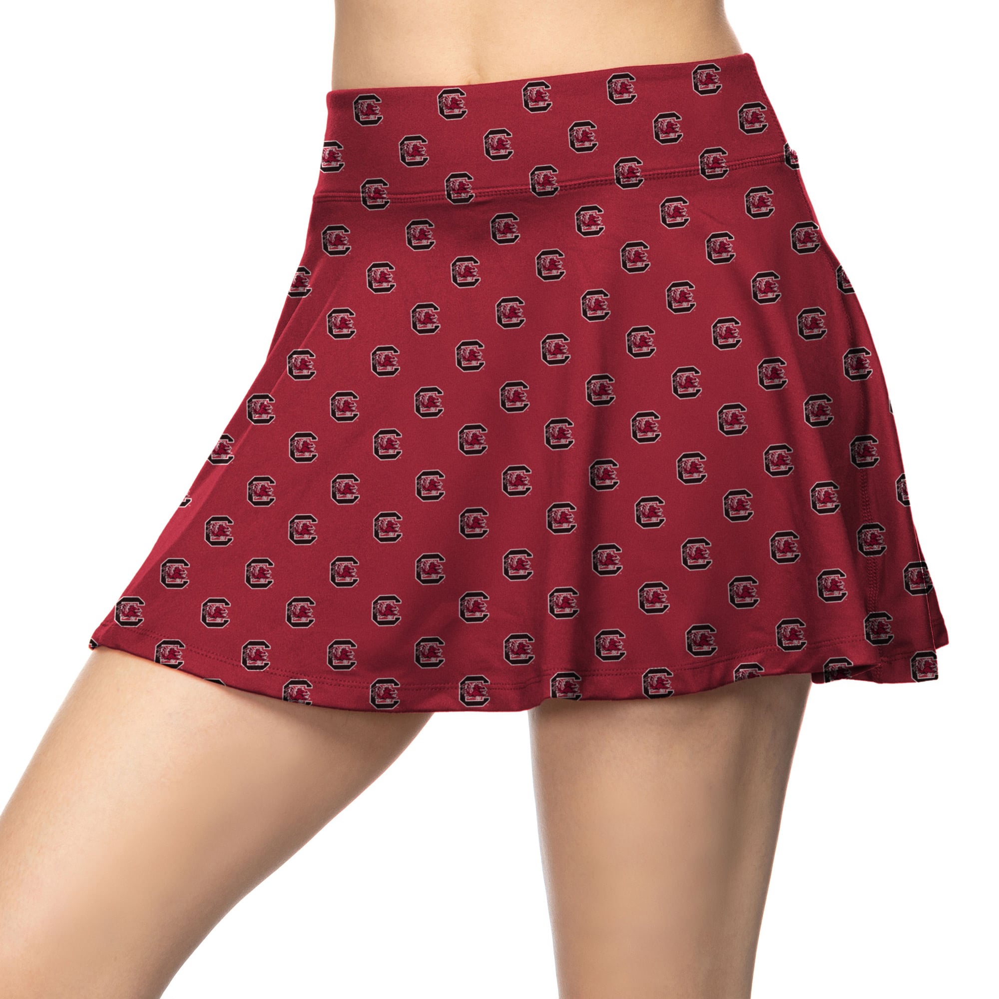 Jupe-short fluide ZooZatz pour femme, imprimé intégral grenat des Gamecocks de Caroline du Sud