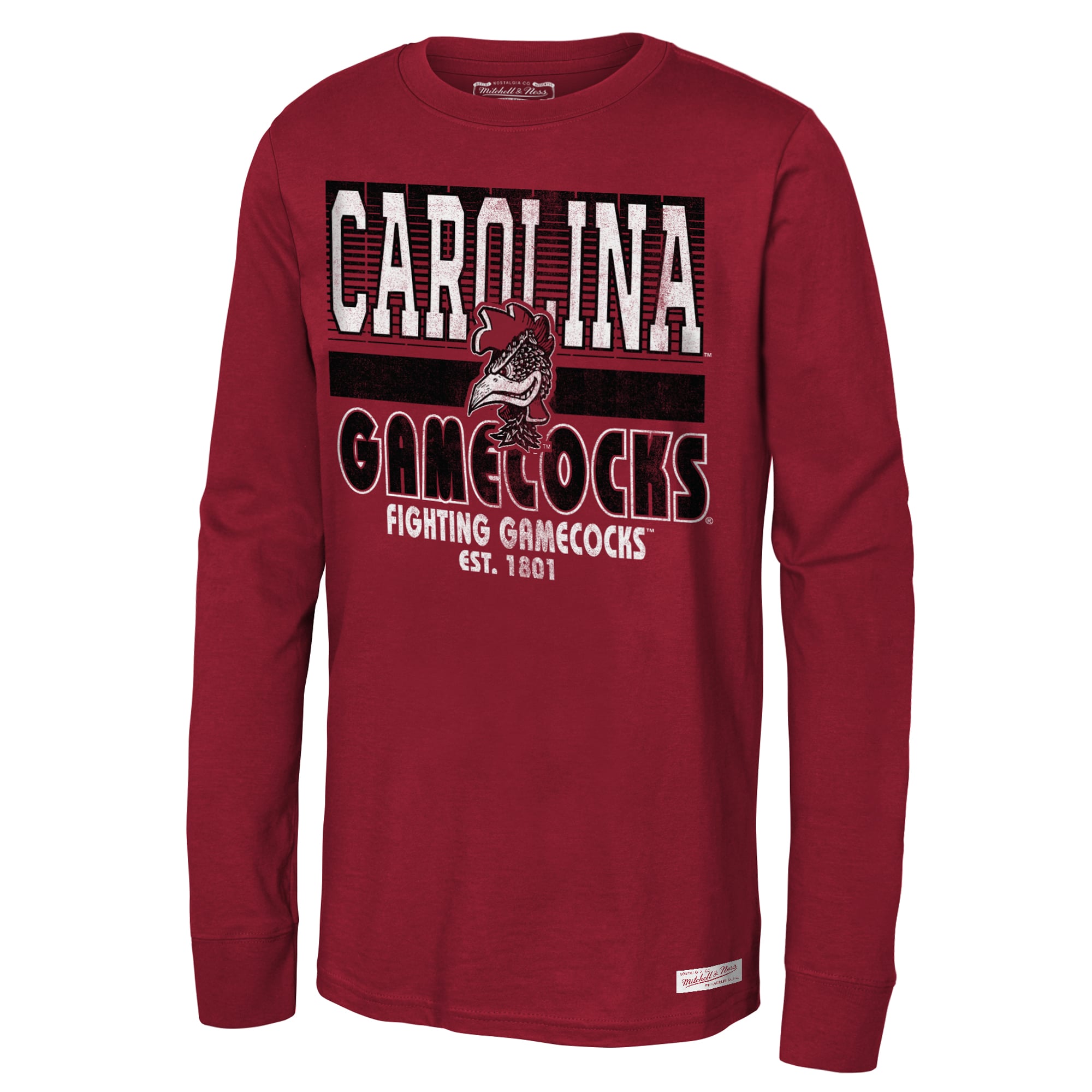 T-shirt à manches longues Mitchell & Ness Grenat pour jeunes, South Carolina Gamecocks, style rétro, grand match