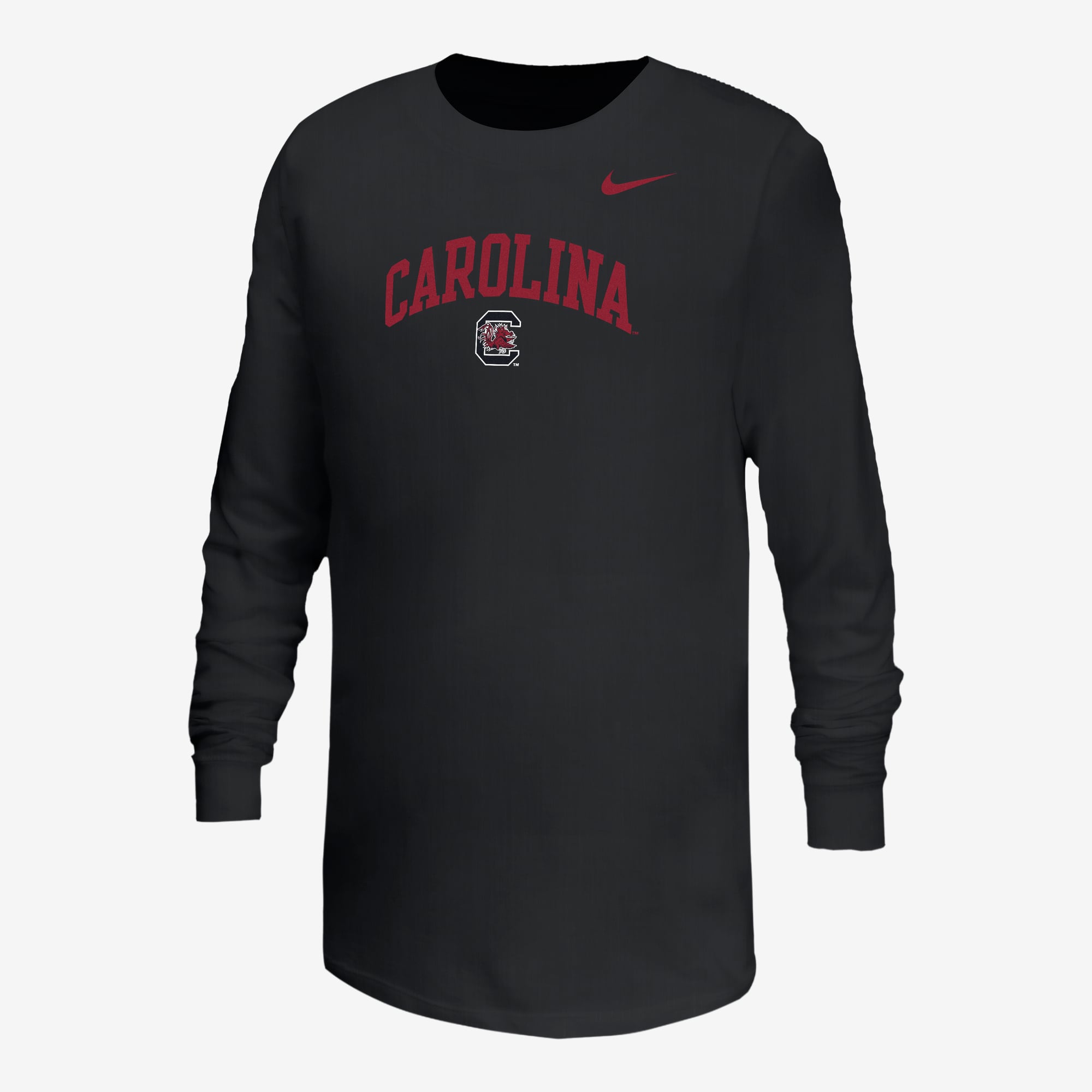 T-shirt à manches longues Nike noir pour jeunes, motif arqué, South Carolina Gamecocks