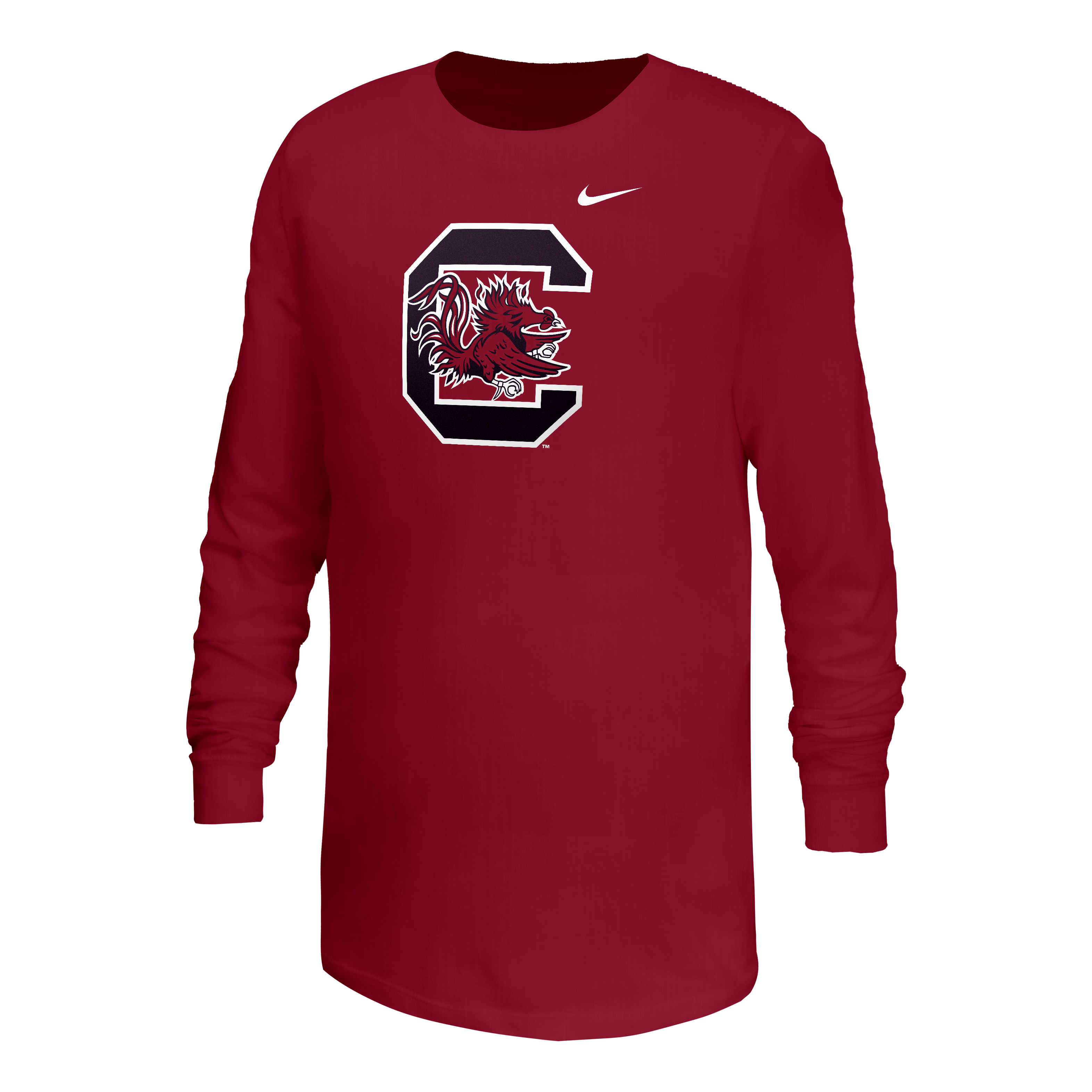 Youth Nike Garnet South Carolina Gamecocks Primary Logo Long Sleeve T-Shirt