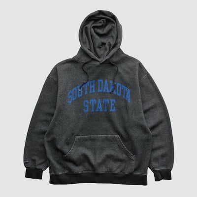 South Dakota State Jackrabbits Jansport 2000s Hooded Pullover Sweatshirt - Charcoal - M by Fanatics Real Vintage
