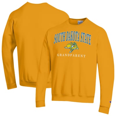  South Dakota State Jackrabbits Champion Unisex Arch Grandparent Eco Powerblend Sweatshirt - Yellow