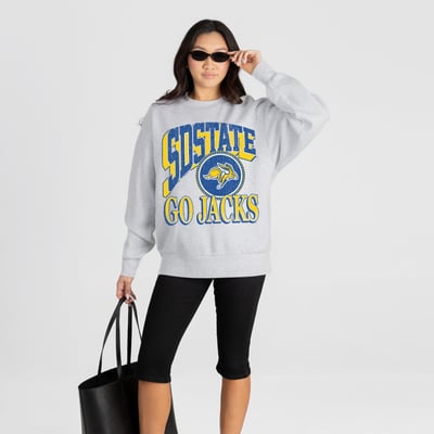 South Dakota State Jackrabbits Gameday Couture Women's Game On Sweatshirt - Ash