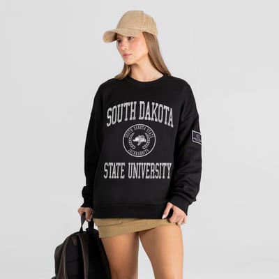 South Dakota State Jackrabbits Gameday Couture Women's Fierce Flow Black Label Sweatshirt - Black