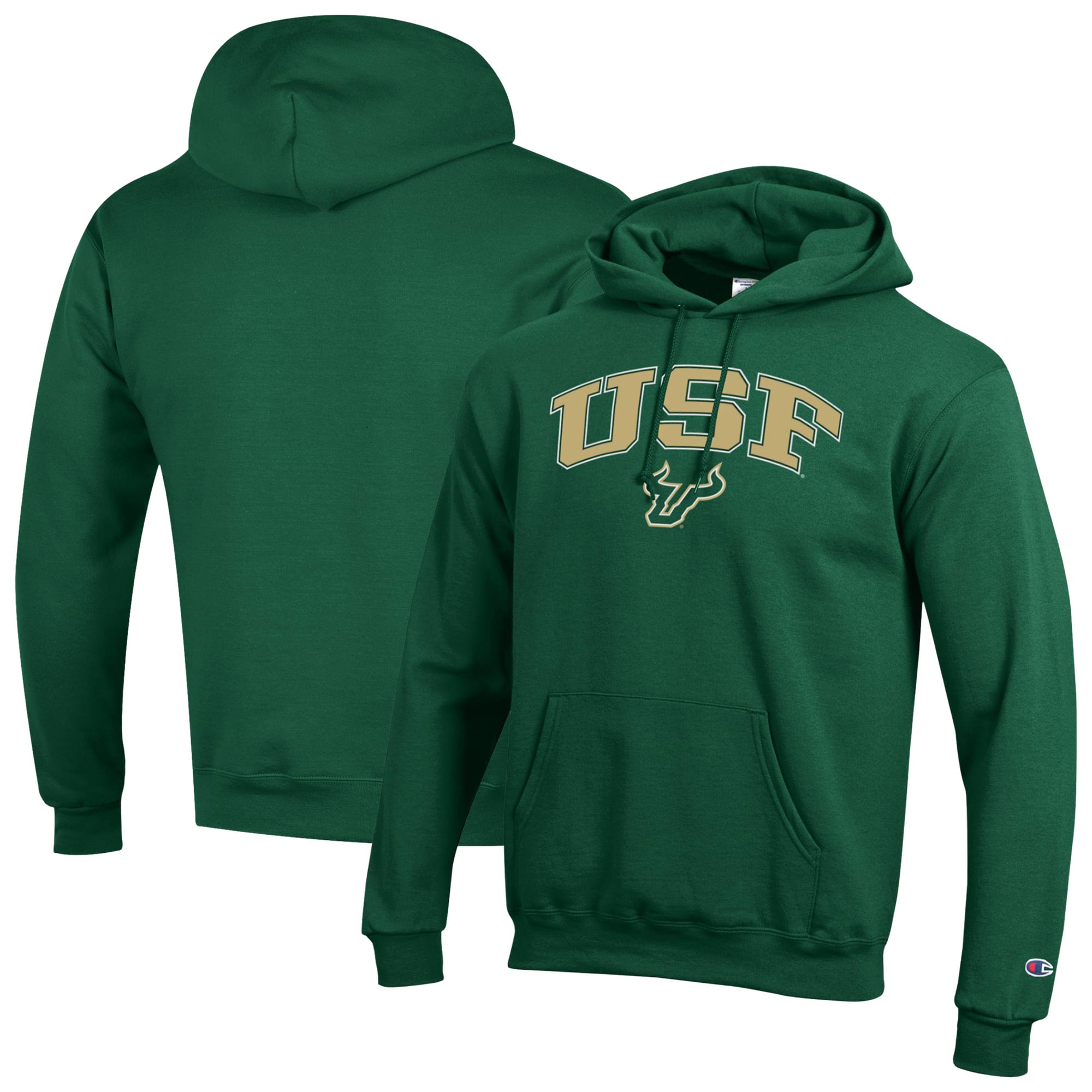 Sweat à capuche Champion vert South Florida Bulls Powerblend pour homme