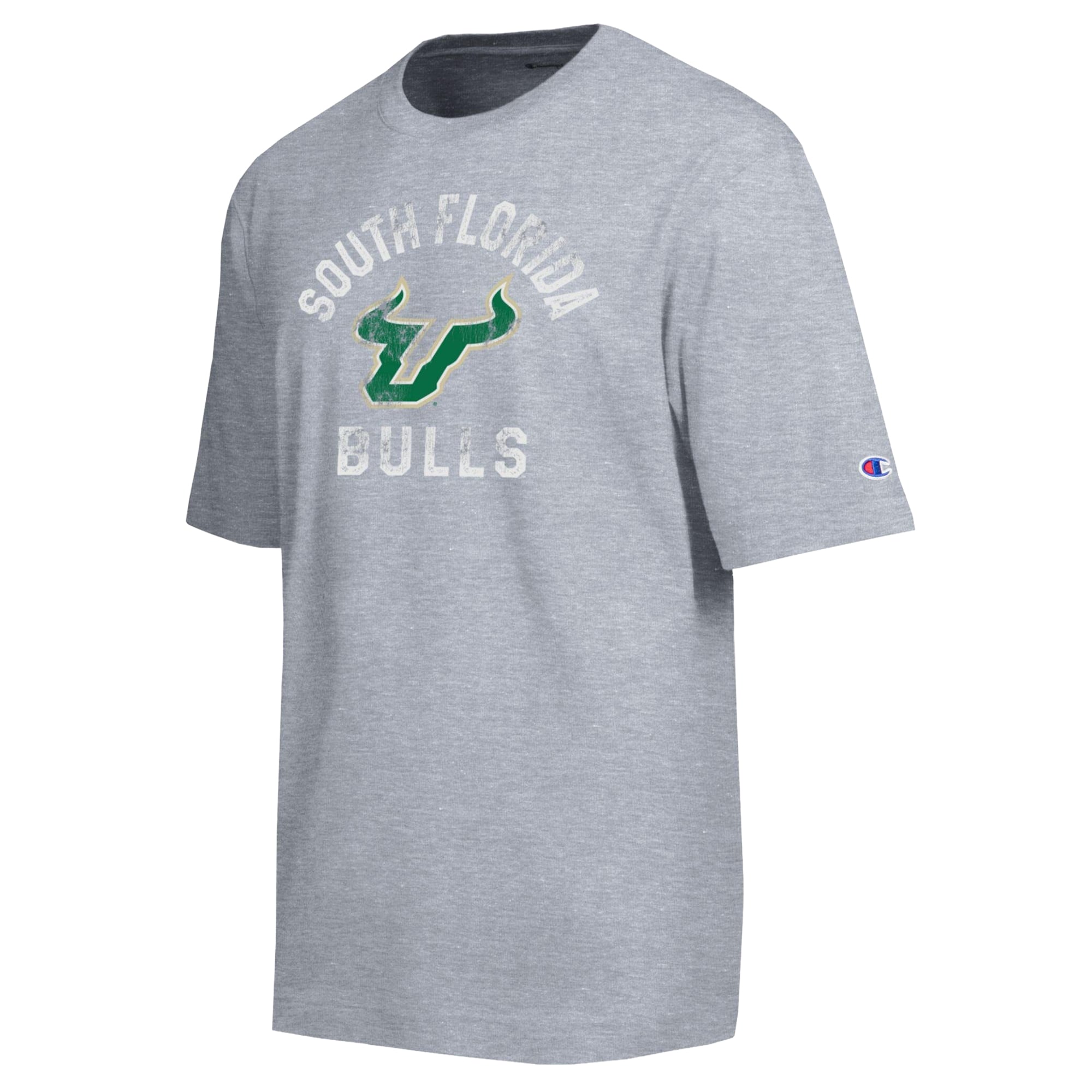Men's Champion  Heather Gray South Florida Bulls Weathered Team T-Shirt