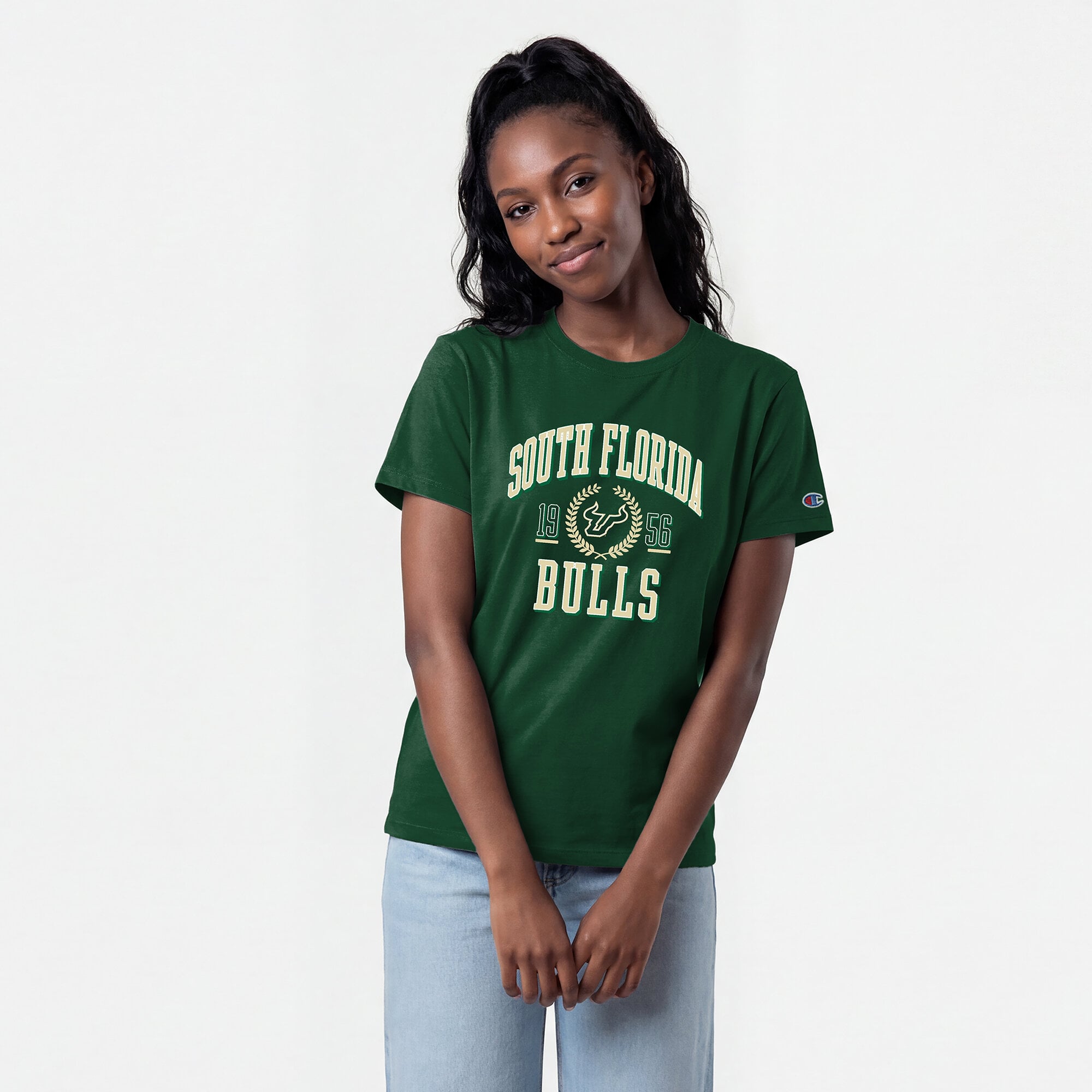 Women's Champion Green South Florida Bulls Lifestyle T-Shirt