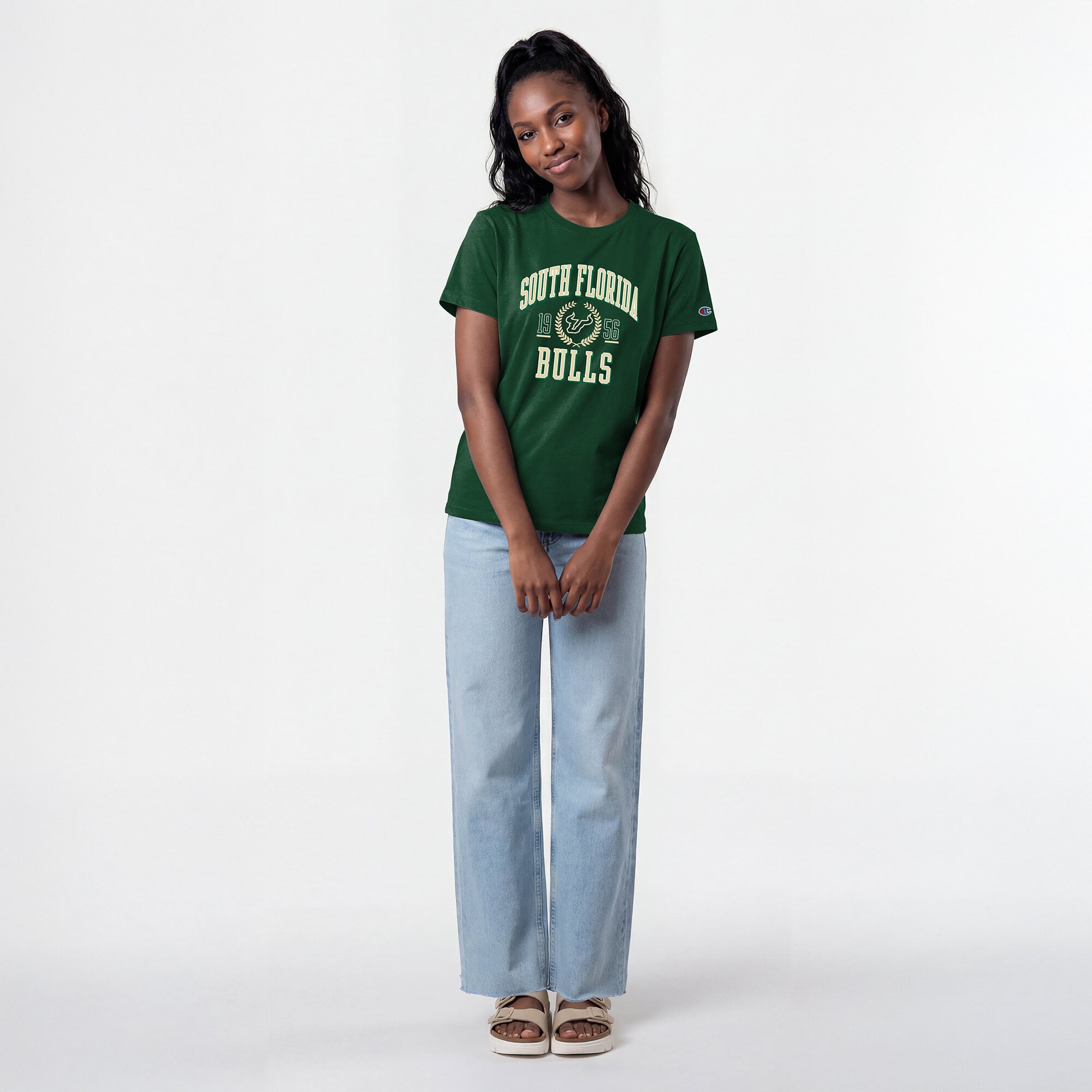 Women's Champion Green South Florida Bulls Lifestyle T-Shirt
