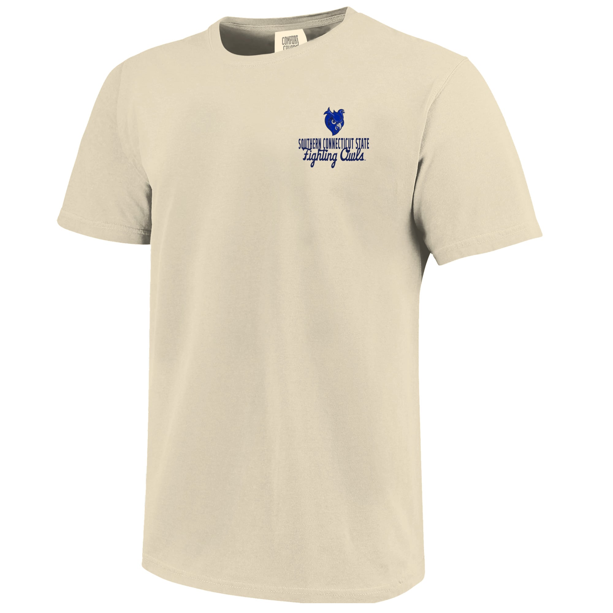 T-shirt crème pour homme avec motif mascotte des Owls de l'État du Connecticut Sud