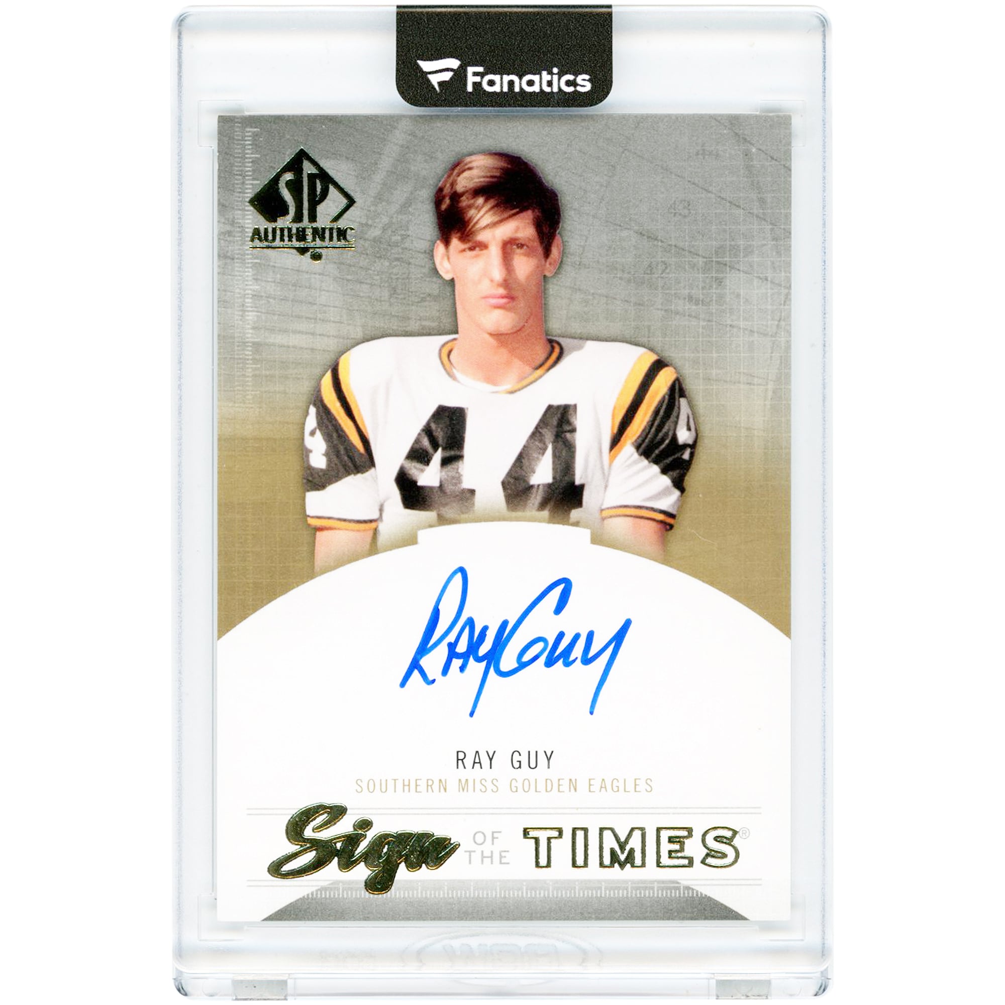 Ray Guy Southern Miss Golden Eagles Autographed 2013 Upper Deck SP Authentic Sign Of The Times #ST-GU Card