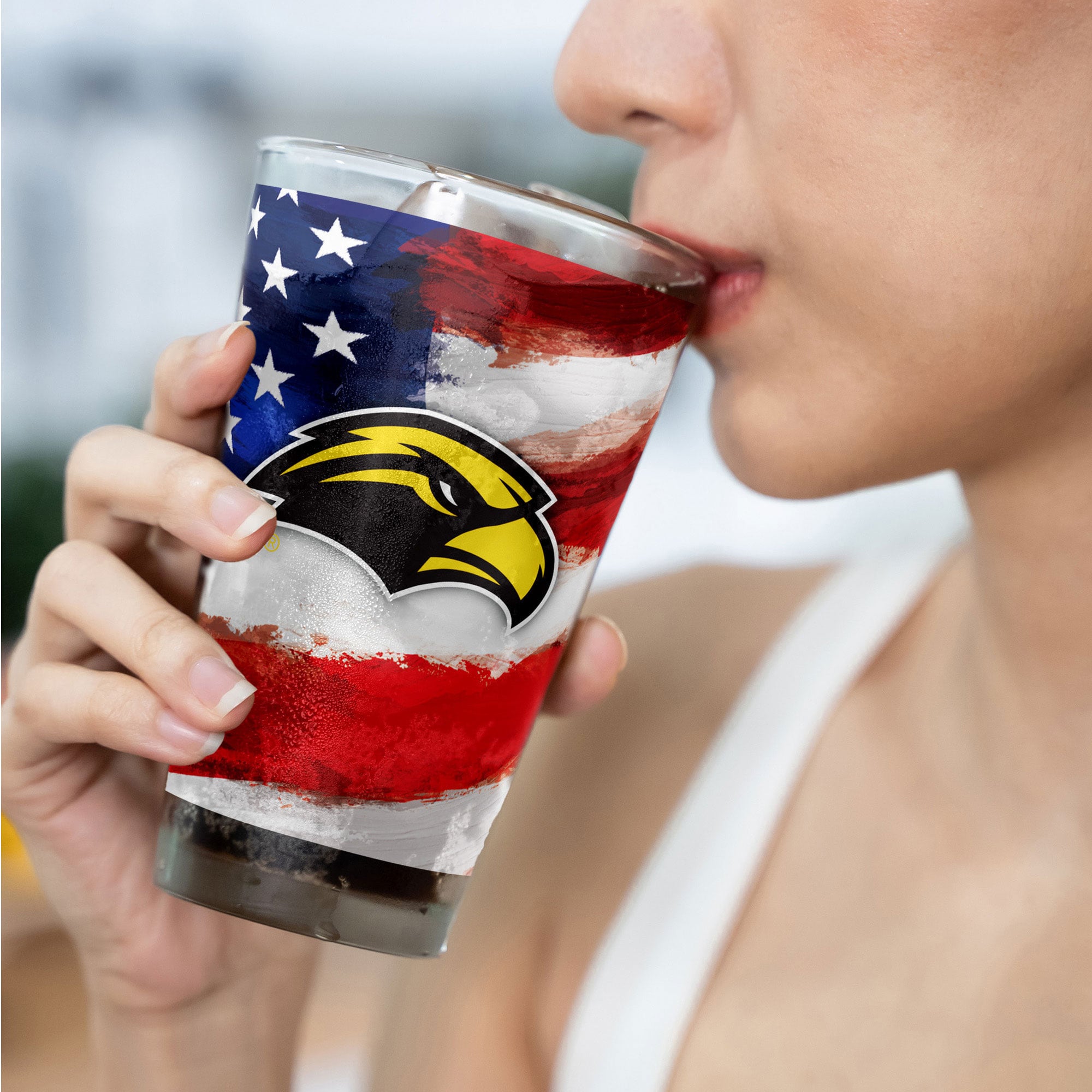 Southern Miss Golden Eagles Two-Pack 16oz. Americana Pint Glass Set