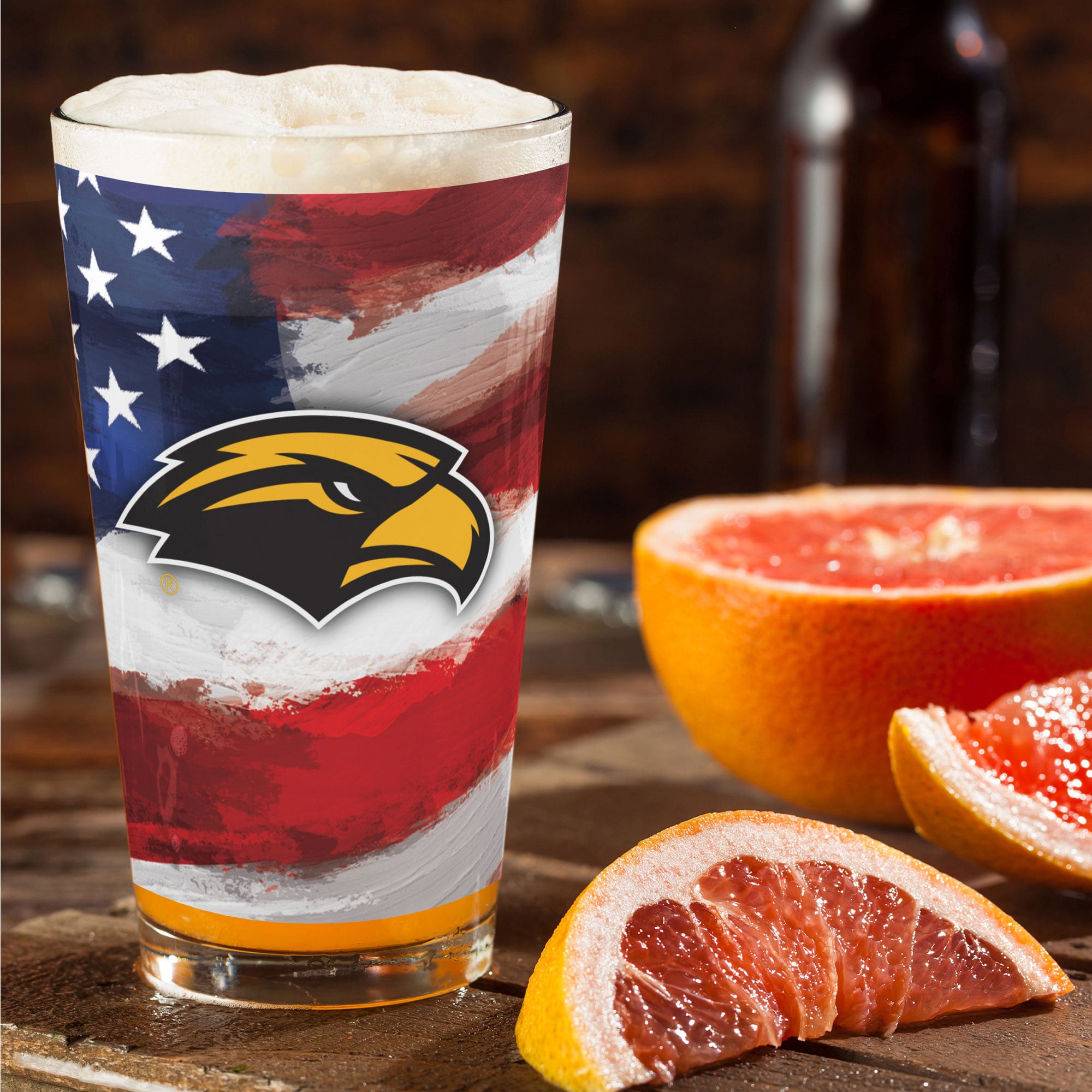Southern Miss Golden Eagles Two-Pack 16oz. Americana Pint Glass Set