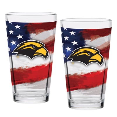 Southern Miss Golden Eagles  Two-Pack 16oz. Americana Pint Glass Set