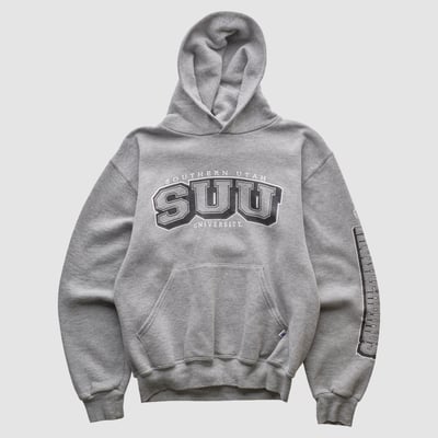 Southern Utah Thunderbirds 2000s Hooded Pullover Sweatshirt - Heather Gray - S by Fanatics Real Vintage