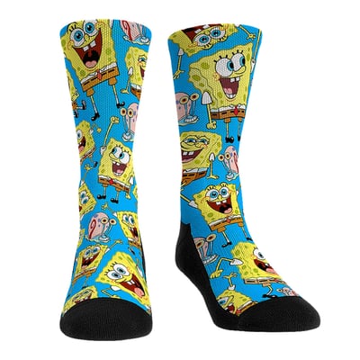  SpongeBob SquarePants Rock Em Unisex Character All Over Print Crew Socks