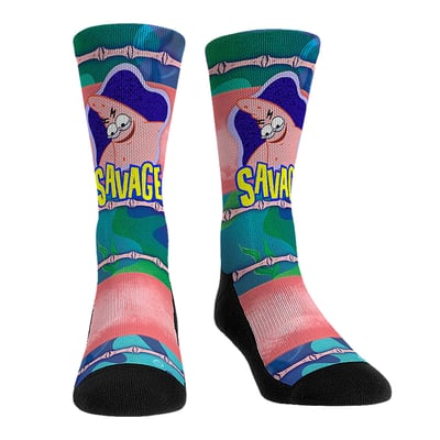  SpongeBob SquarePants Rock Em Unisex Savage Patrick Showtime Crew Socks