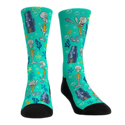  SpongeBob SquarePants Rock Em Unisex Squidward All Over Icons Crew Socks