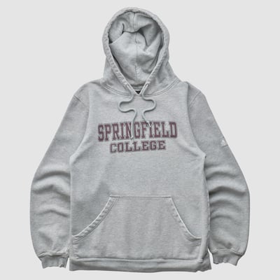 Springfield College Pride Adidas 2010s Hooded Pullover Sweatshirt - Heather Gray - XS by Fanatics Real Vintage