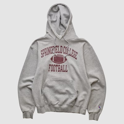 Springfield College Pride Champion 2000s Hooded Pullover Sweatshirt - Heather Gray - XS by Fanatics Real Vintage