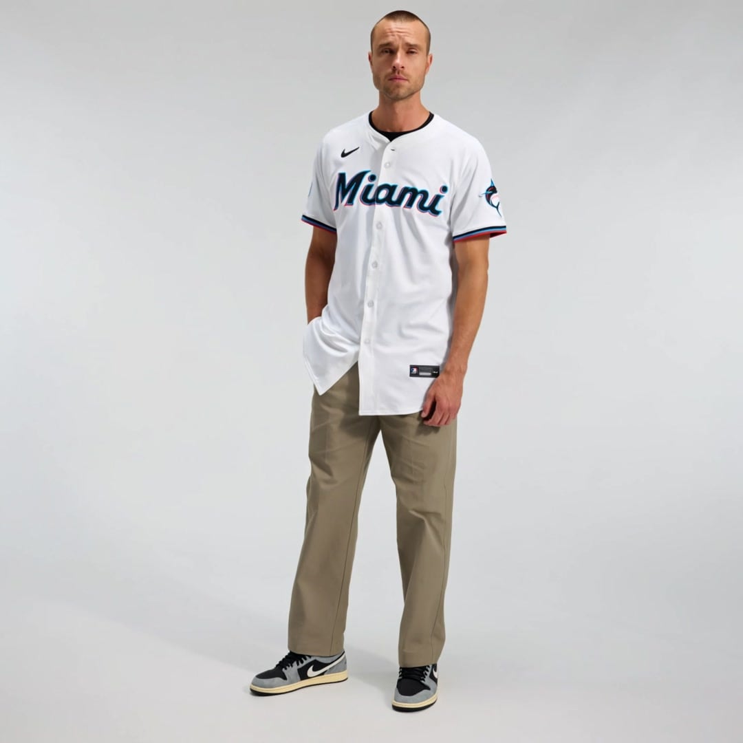 メンズ Nike ホワイト マイアミ・マーリンズ Home Elite ユニフォーム